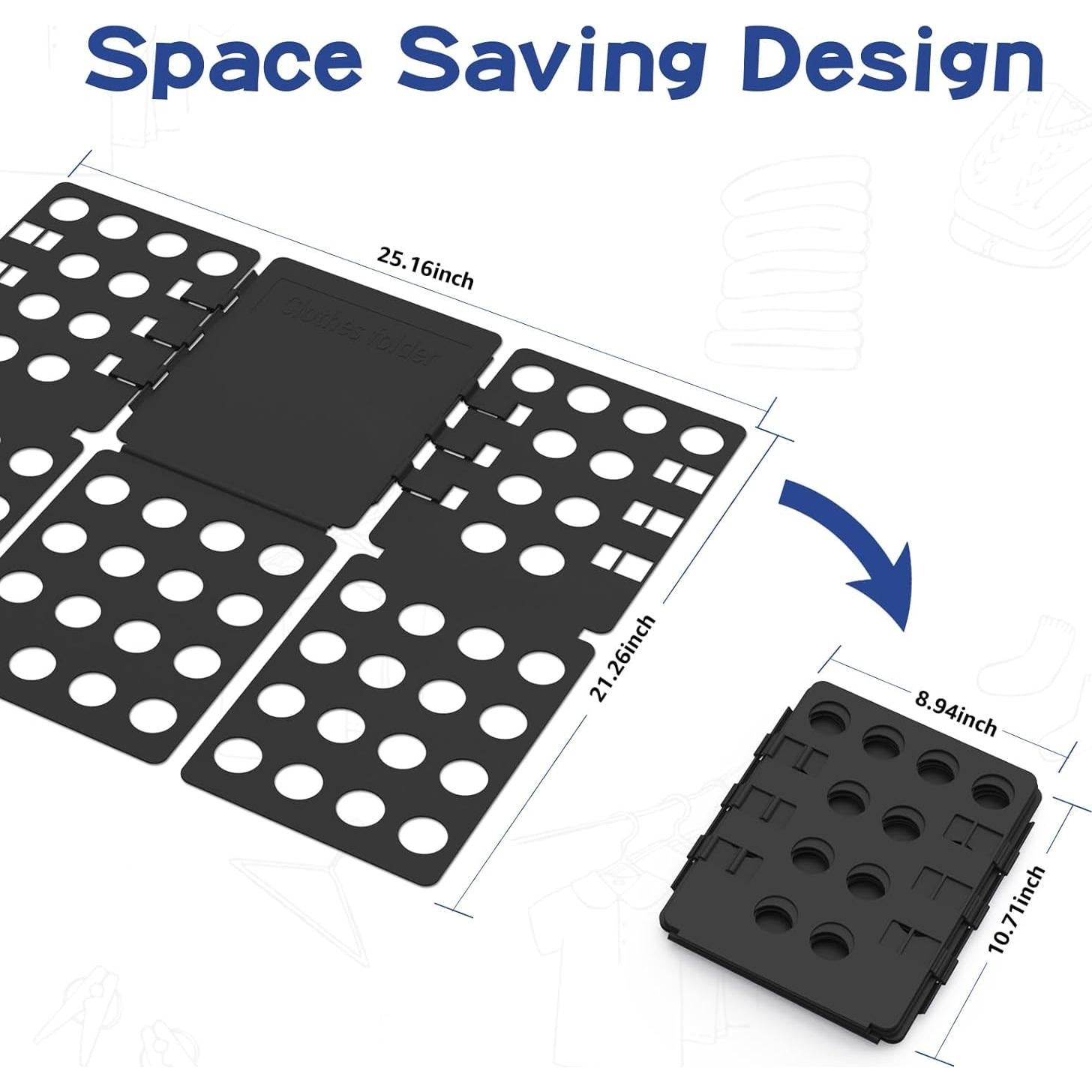 Tabla de Doblado de Camisetas BoxLegend Plástico Negro 26.5x21.5 cm