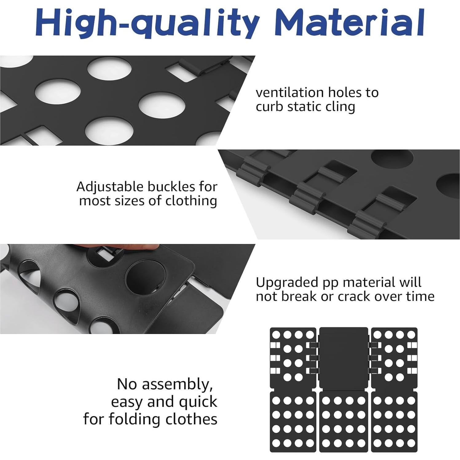 Tabla de Doblado de Camisetas BoxLegend Plástico Negro 26.5x21.5 cm