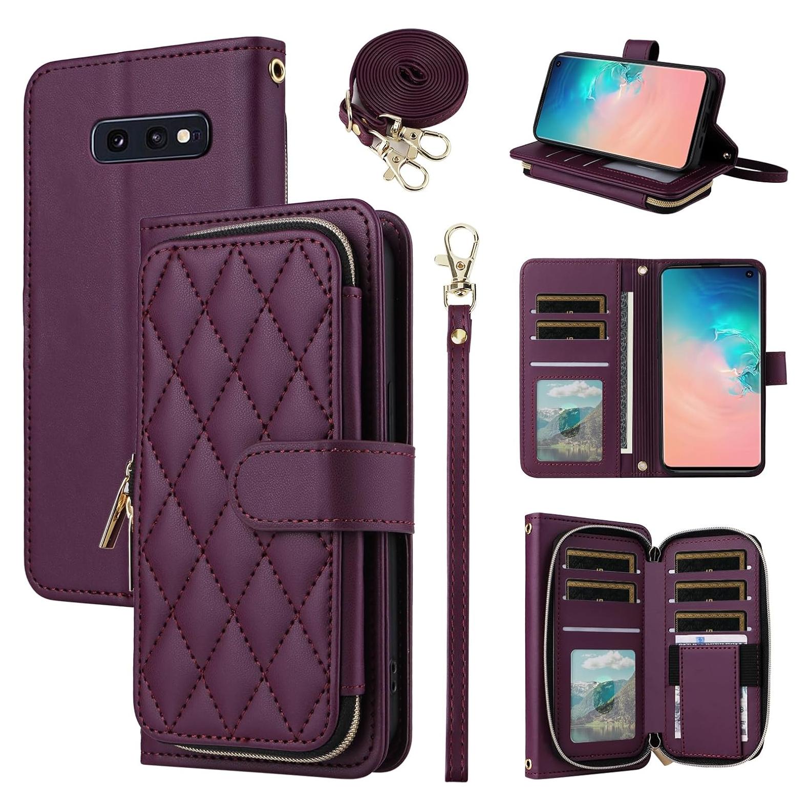 Funda de Cuero PU Furiet para Samsung Galaxy S10e Rojo Vino