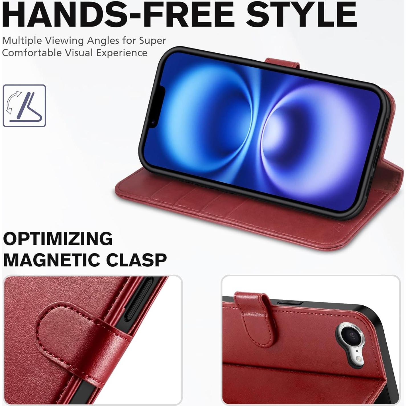 Funda TUCCH para iPhone 16e con Correa, Cierre Magnético, RFID