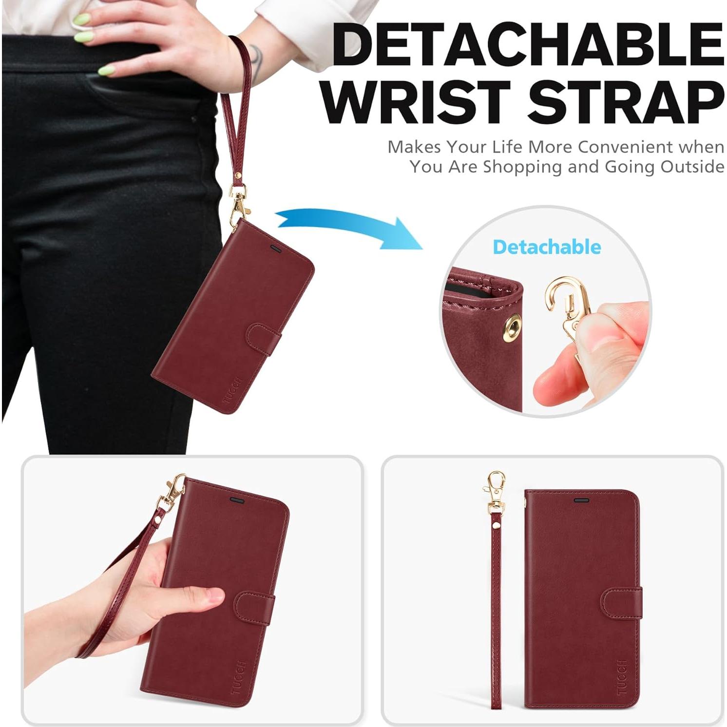 Funda TUCCH para iPhone 16e con Correa, Cierre Magnético, RFID