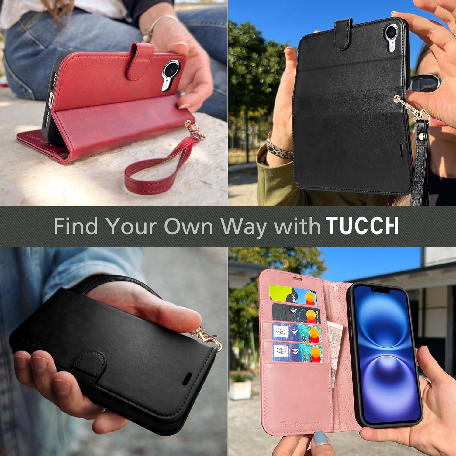 Funda TUCCH para iPhone 16e con Correa, Cierre Magnético, RFID