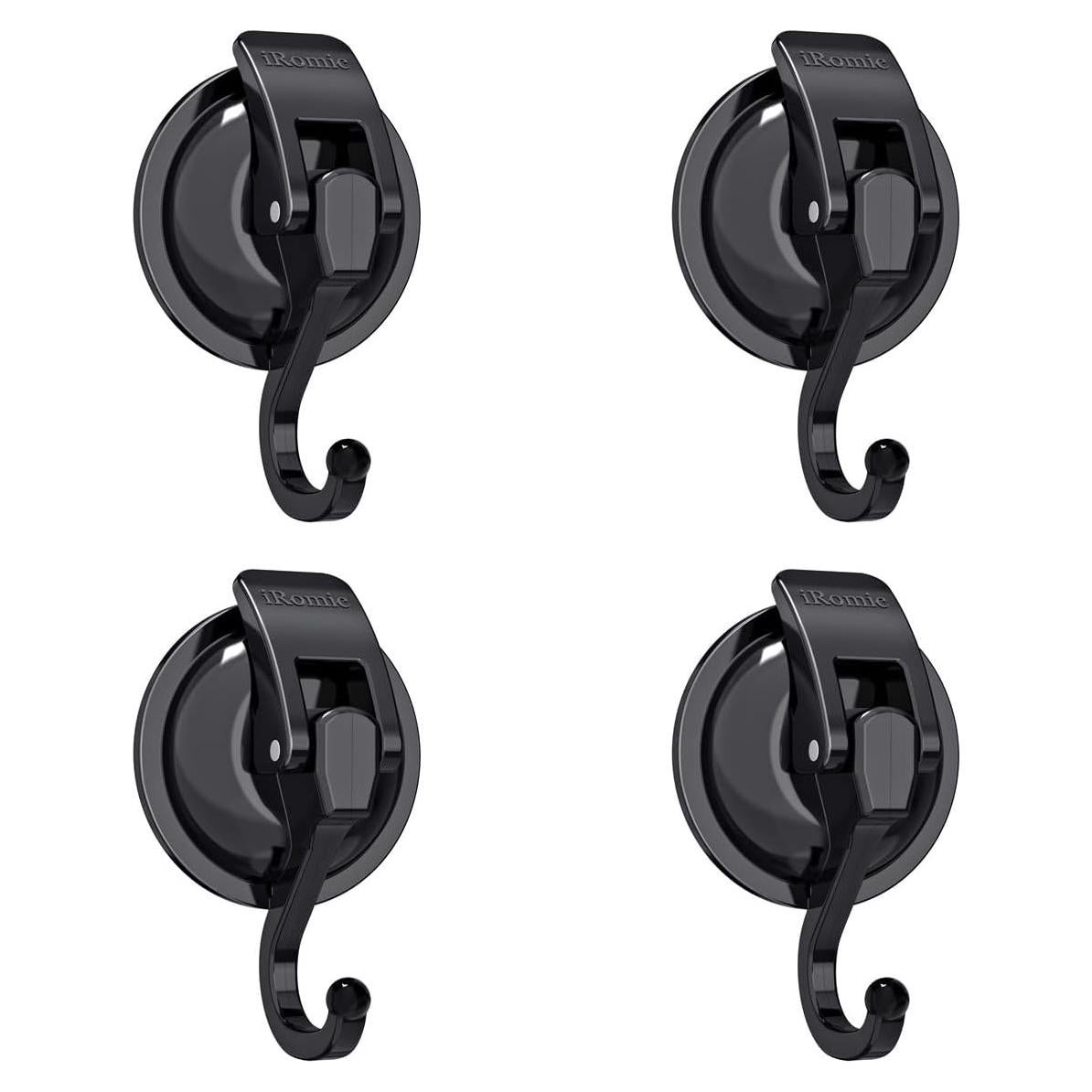 Ganchos de Ventosa iRomic Alta Resistencia 4 Piezas Negro