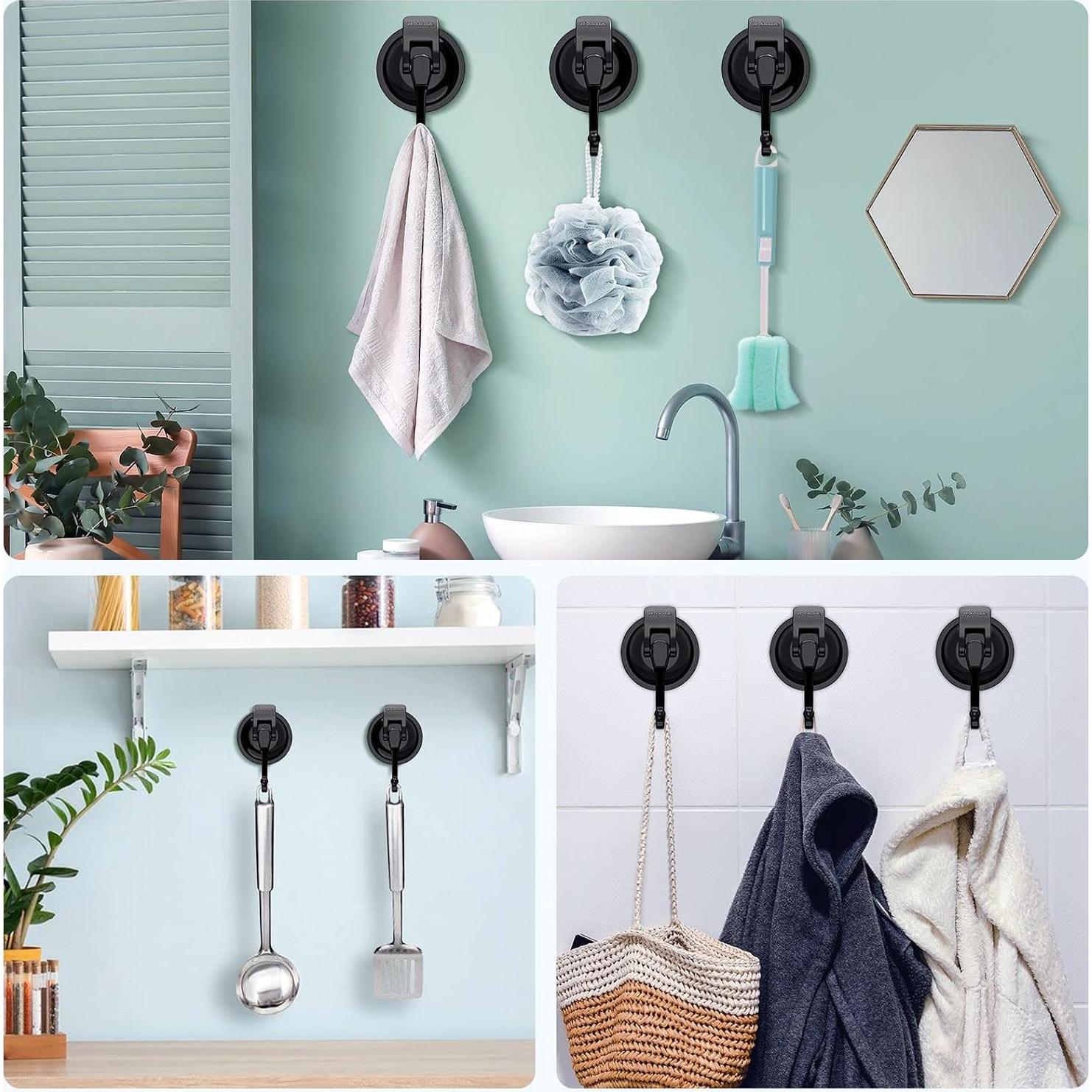 Ganchos de Ventosa iRomic Alta Resistencia 4 Piezas Negro