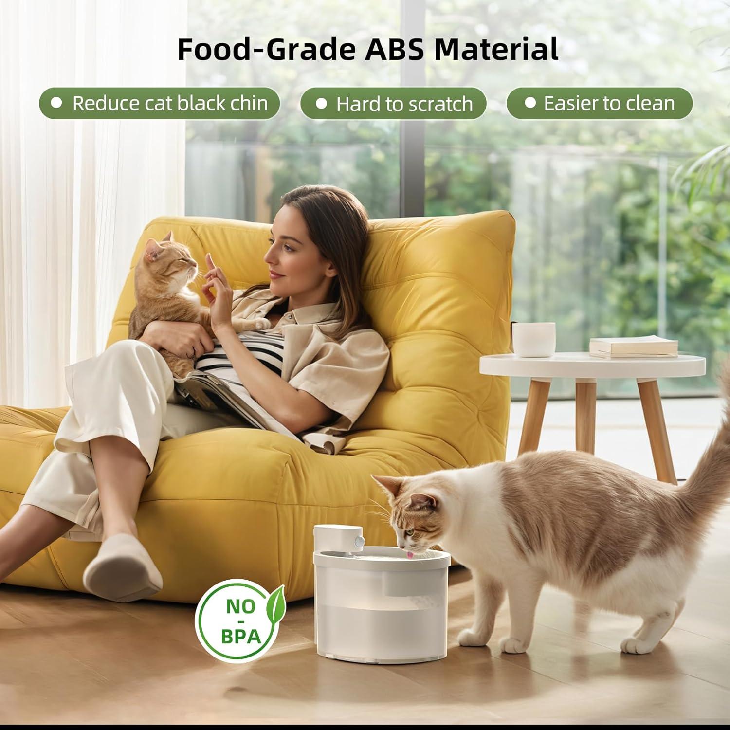 Fuente de Agua Inalámbrica para Gatos uahpet 2L con Filtro