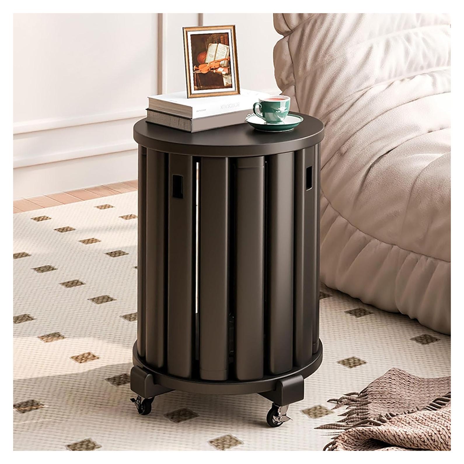 Juego de Taburetes Apilables de Madera Genérico Negro Redondo