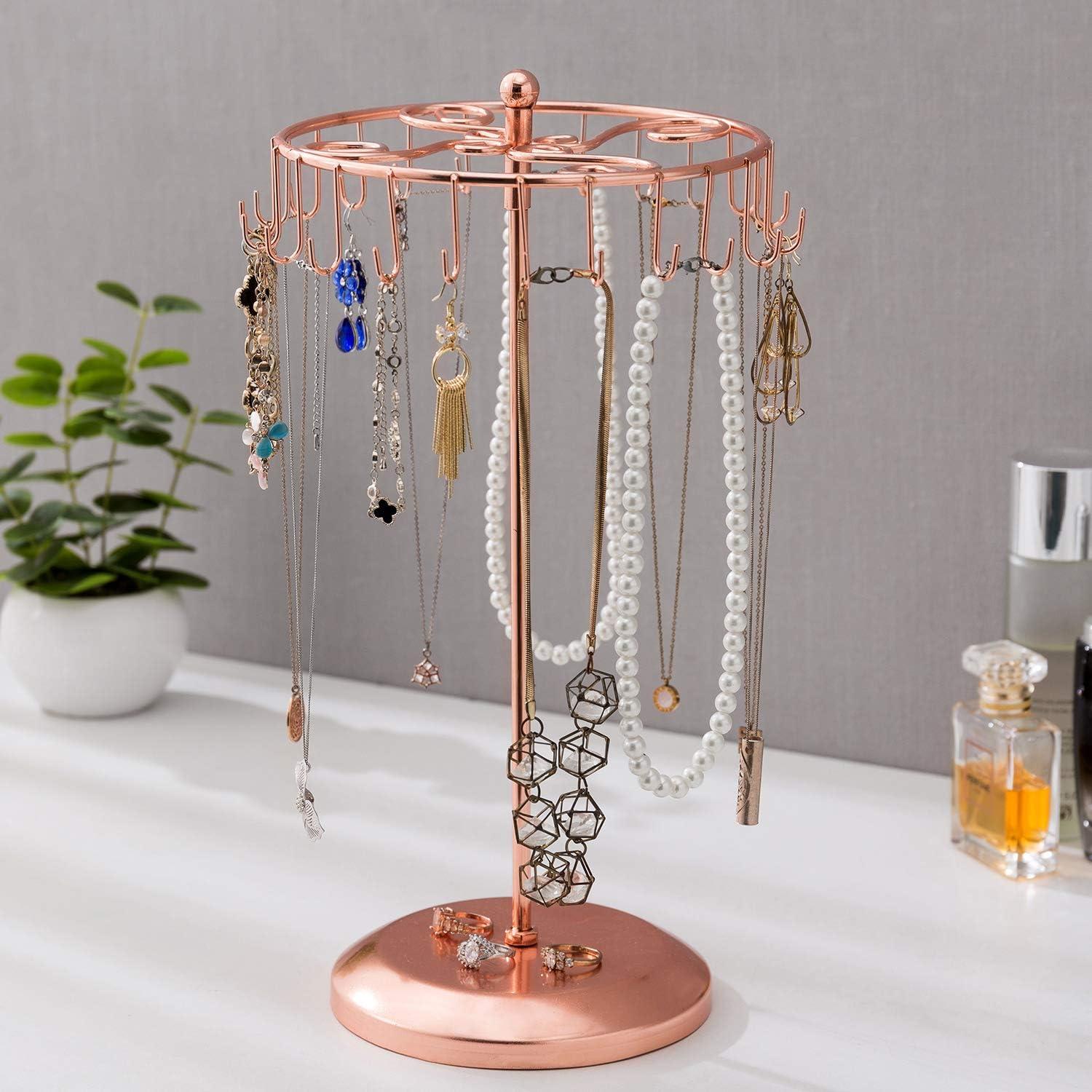 Organizador de Joyería MyGift de Metal Cobre con 24 Ganchos