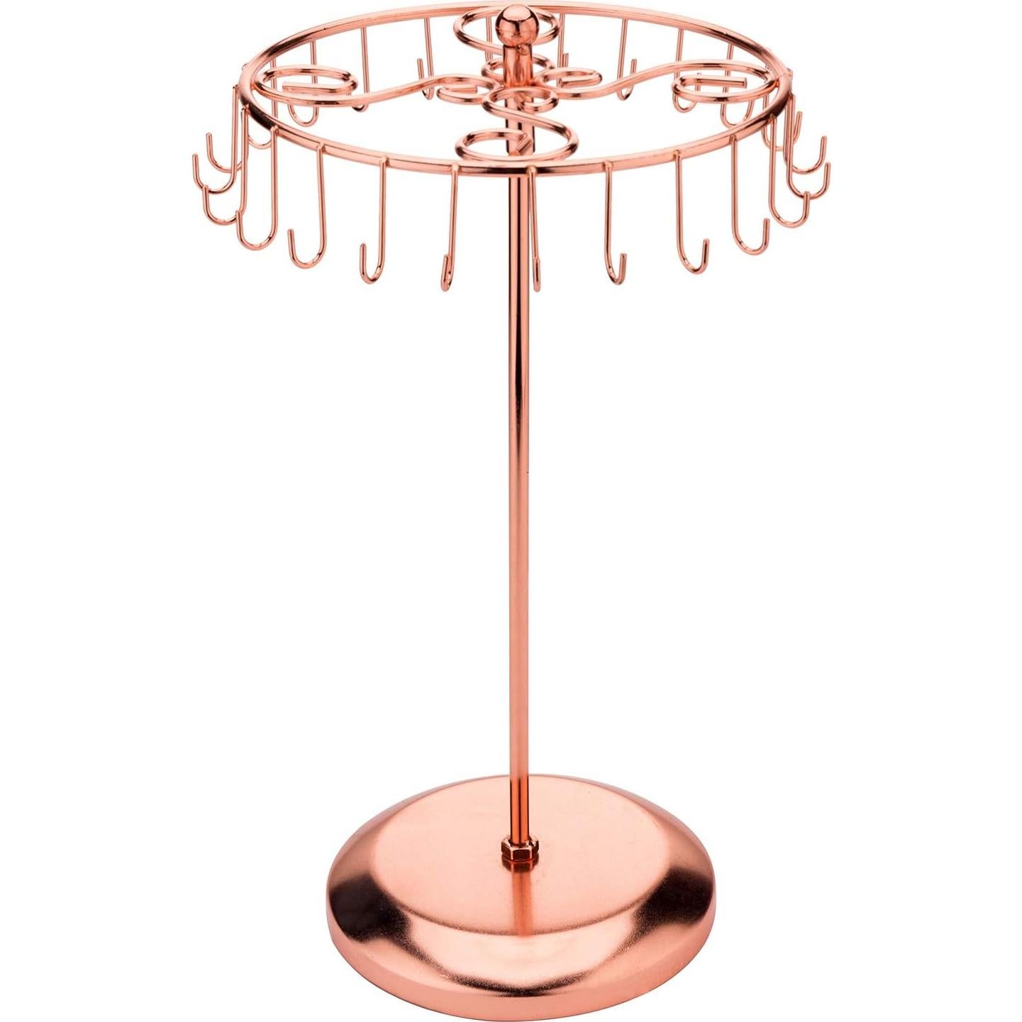 Organizador de Joyería MyGift de Metal Cobre con 24 Ganchos