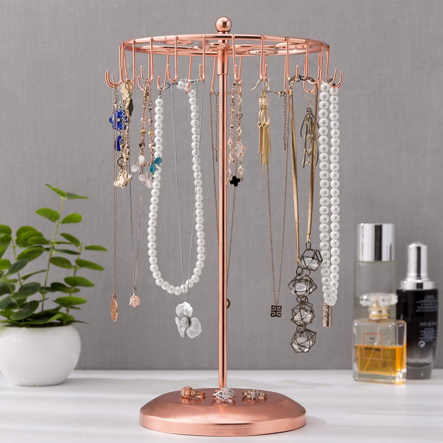 Organizador de Joyería MyGift de Metal Cobre con 24 Ganchos