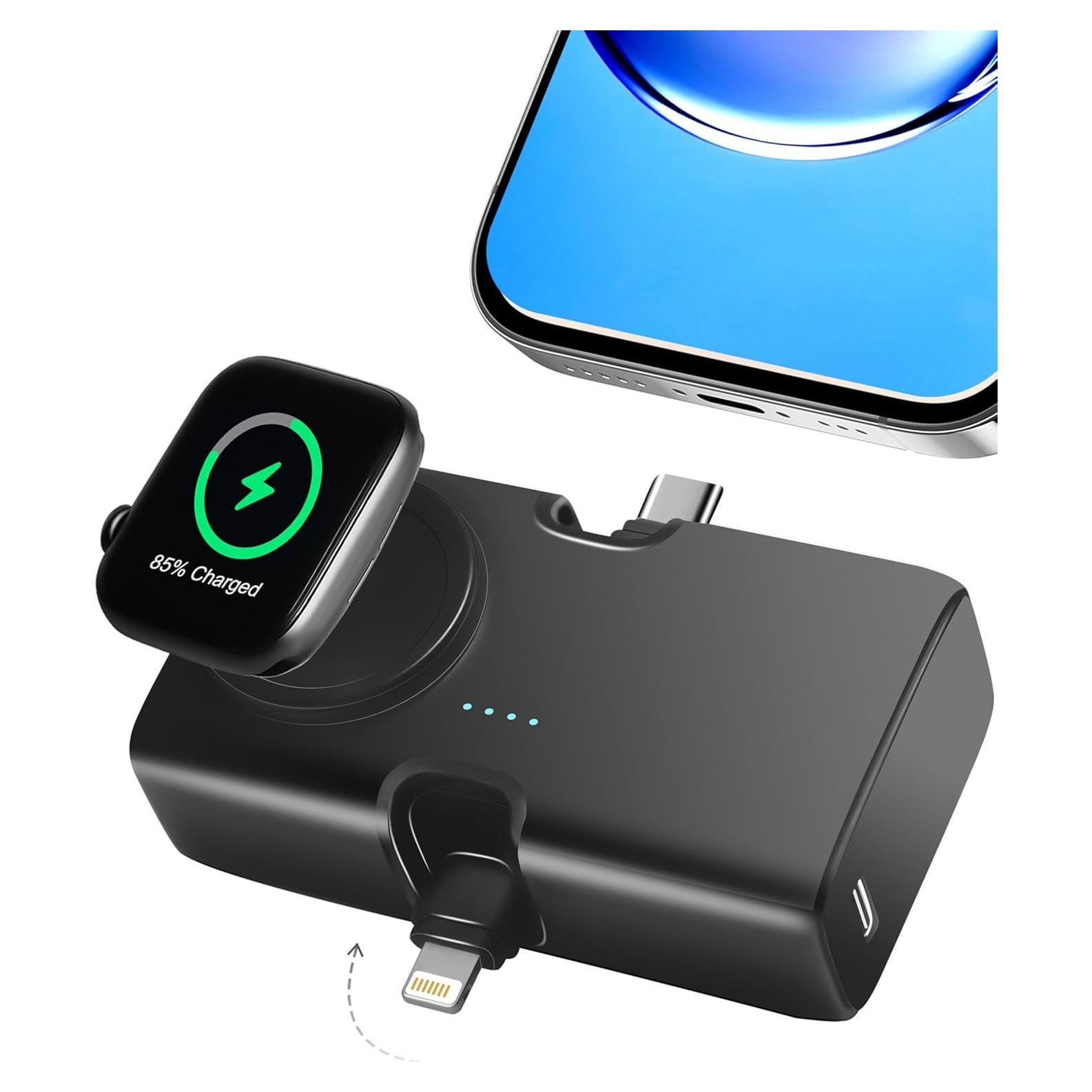 Cargador Portátil Geepower 5000mAh para iPhone 15 y Apple Watch