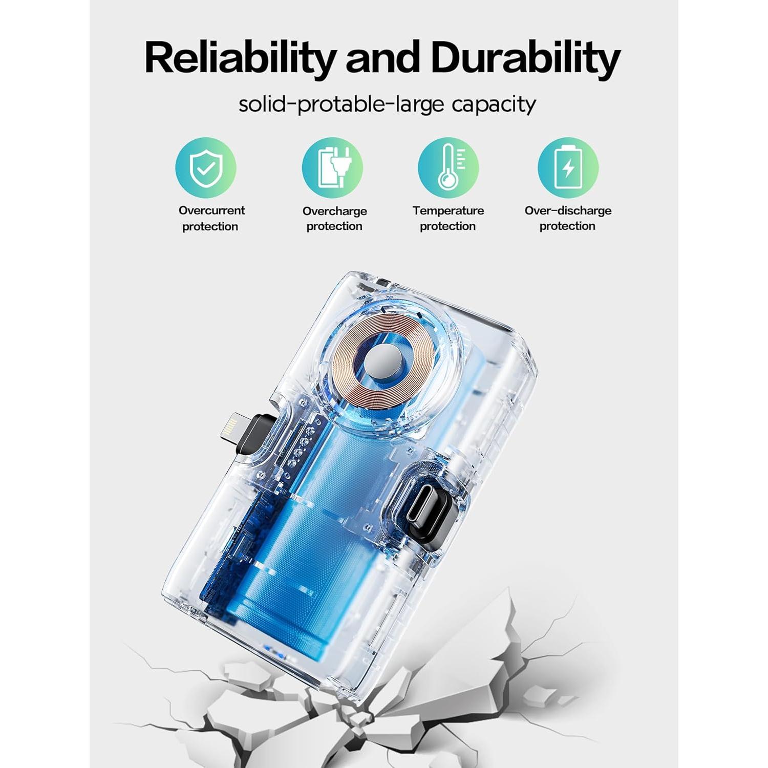 Cargador Portátil Geepower 5000mAh para iPhone 15 y Apple Watch