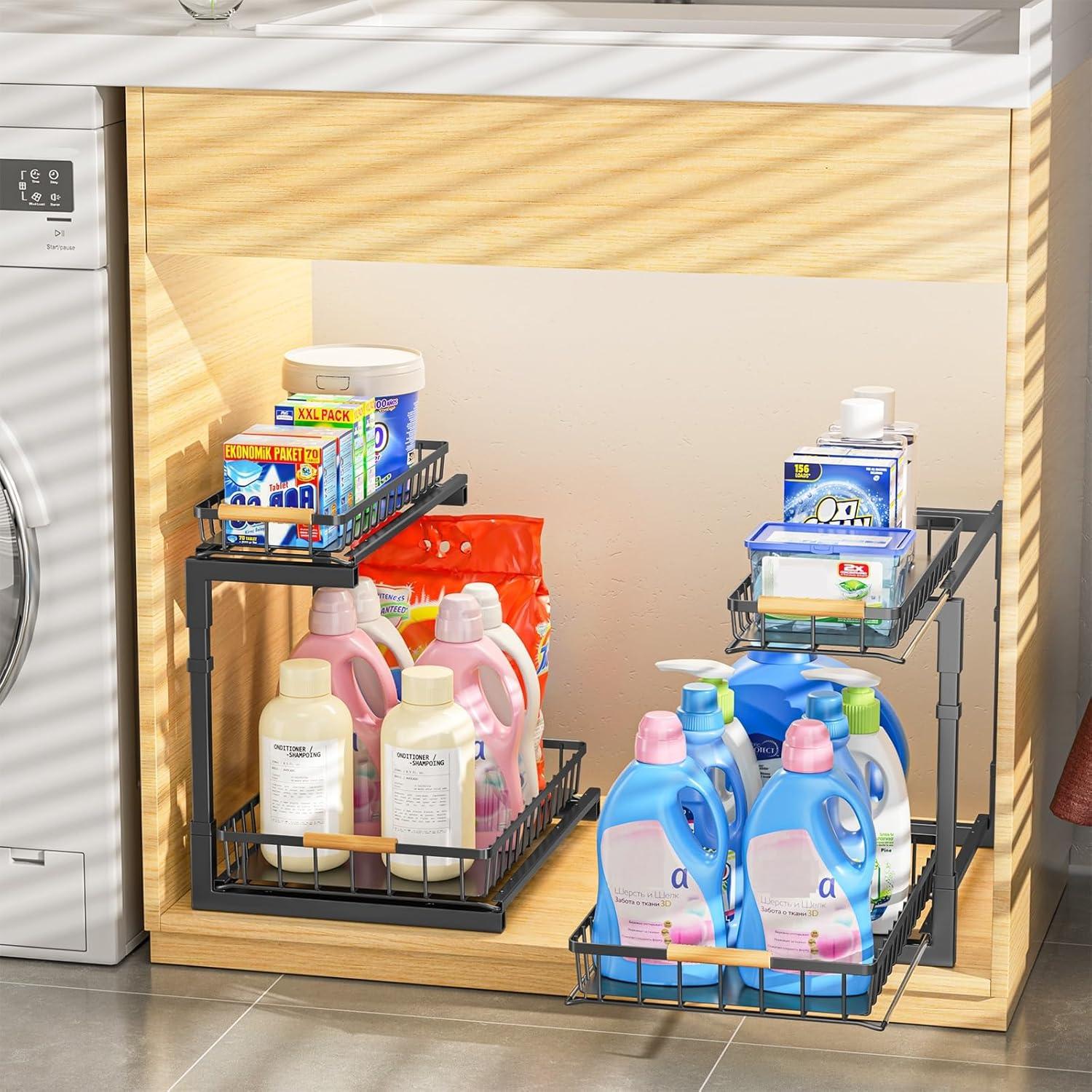 Organizador Bajo Fregadero Delamu, Estante Extraíble 41x30 cm