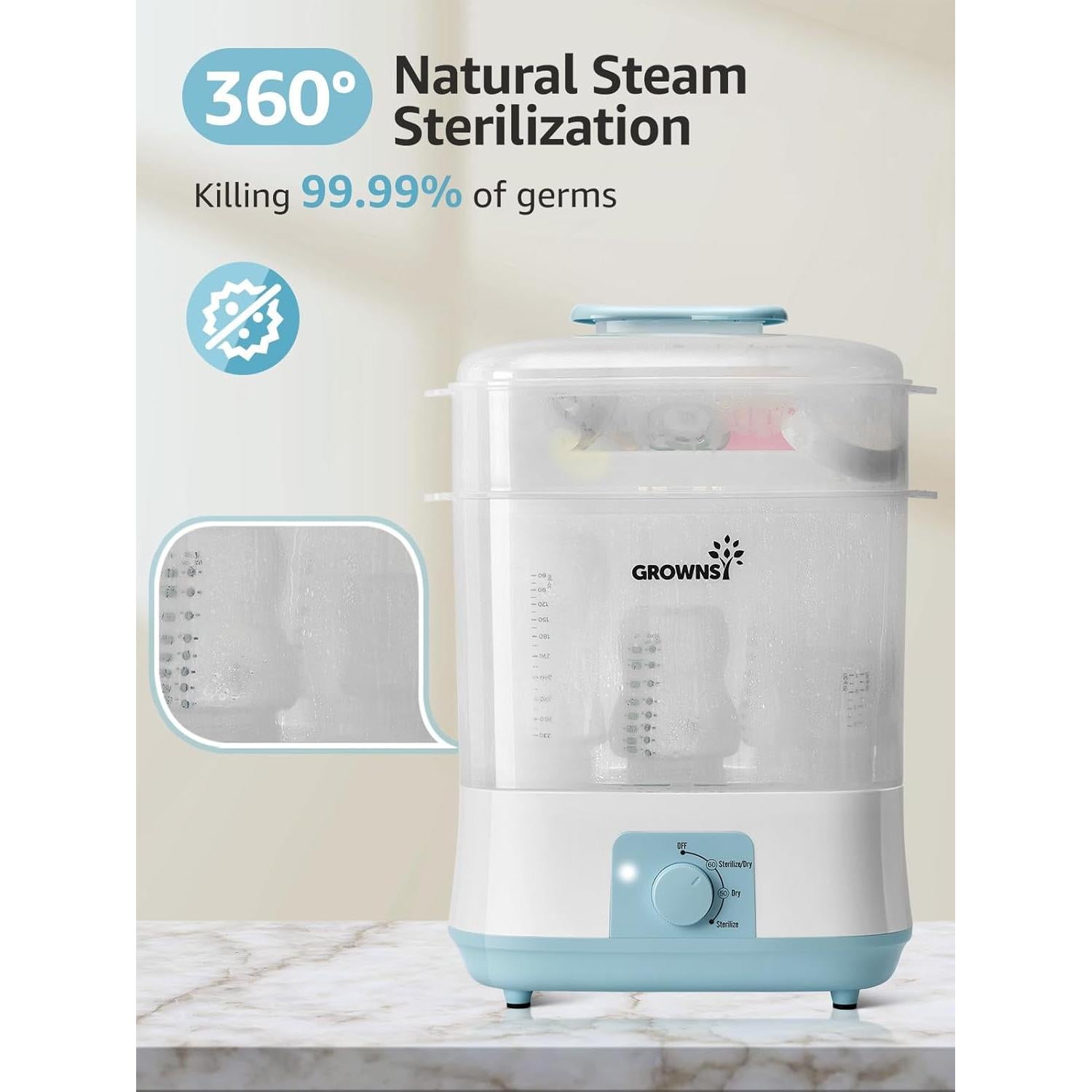 Esterilizador y Secador de Botellas GROWNSY BS706 Azul