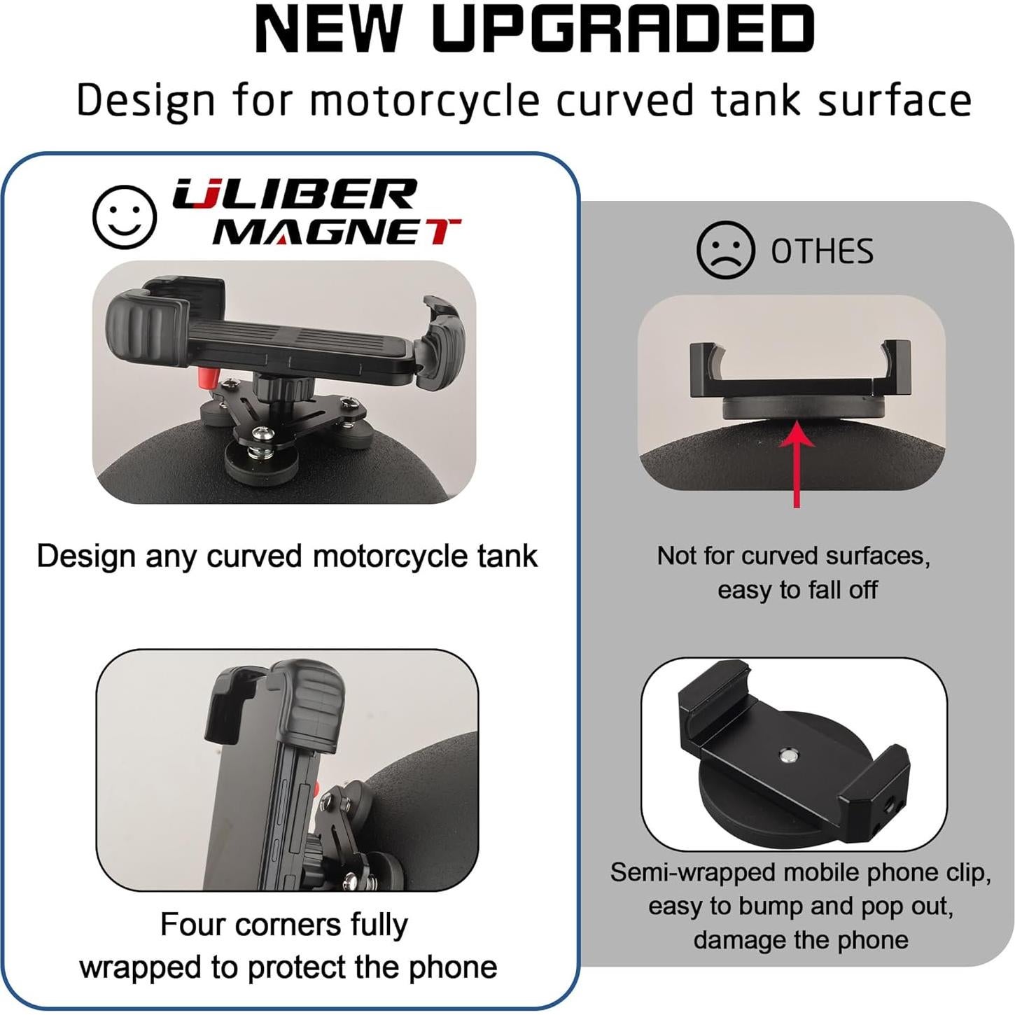 Soporte Magnético para Teléfono de Motocicleta ULIBERMAGNET Ajustable