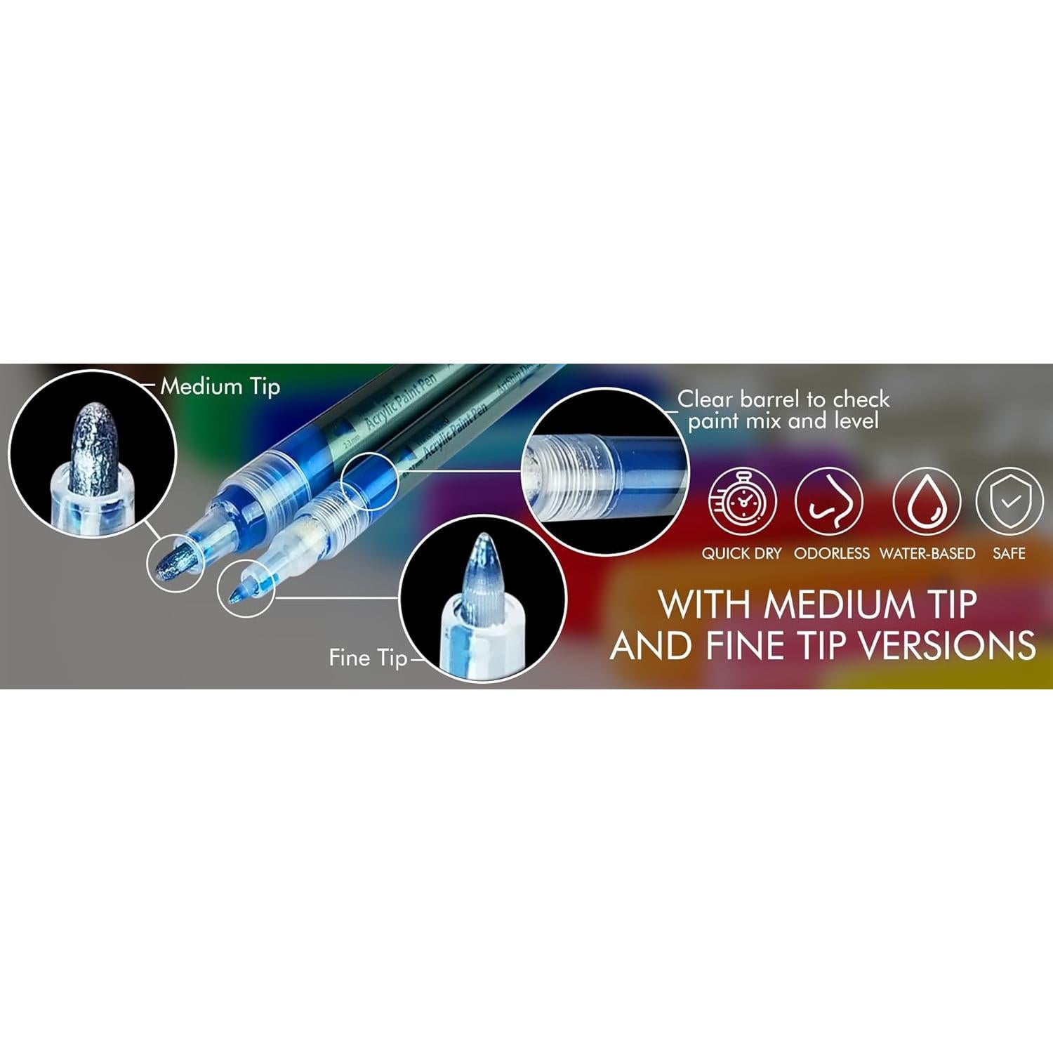 Marcadores de Pintura Acrílica Negra ArtShip Design - 10 Piezas