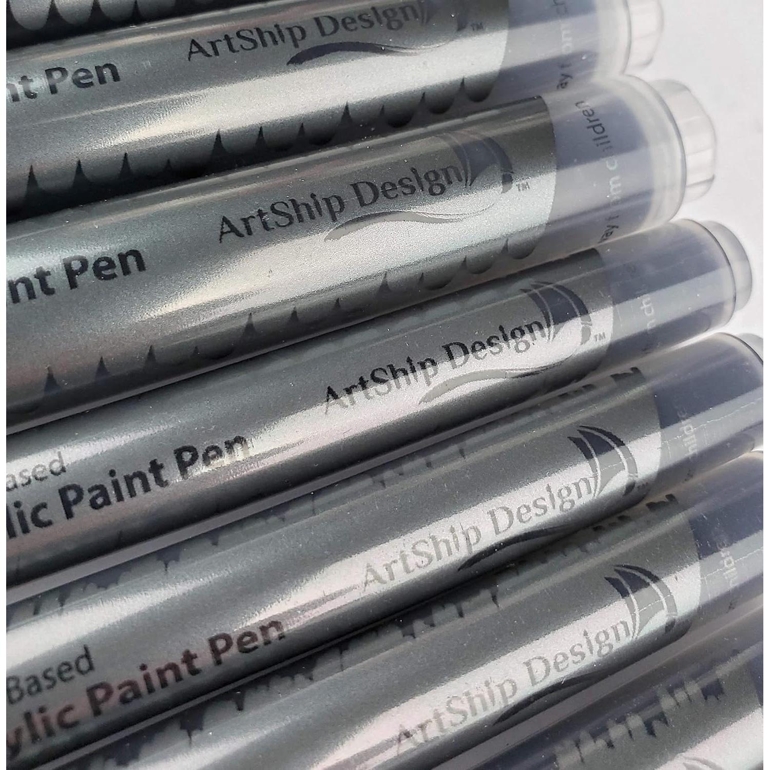 Marcadores de Pintura Acrílica Negra ArtShip Design - 10 Piezas