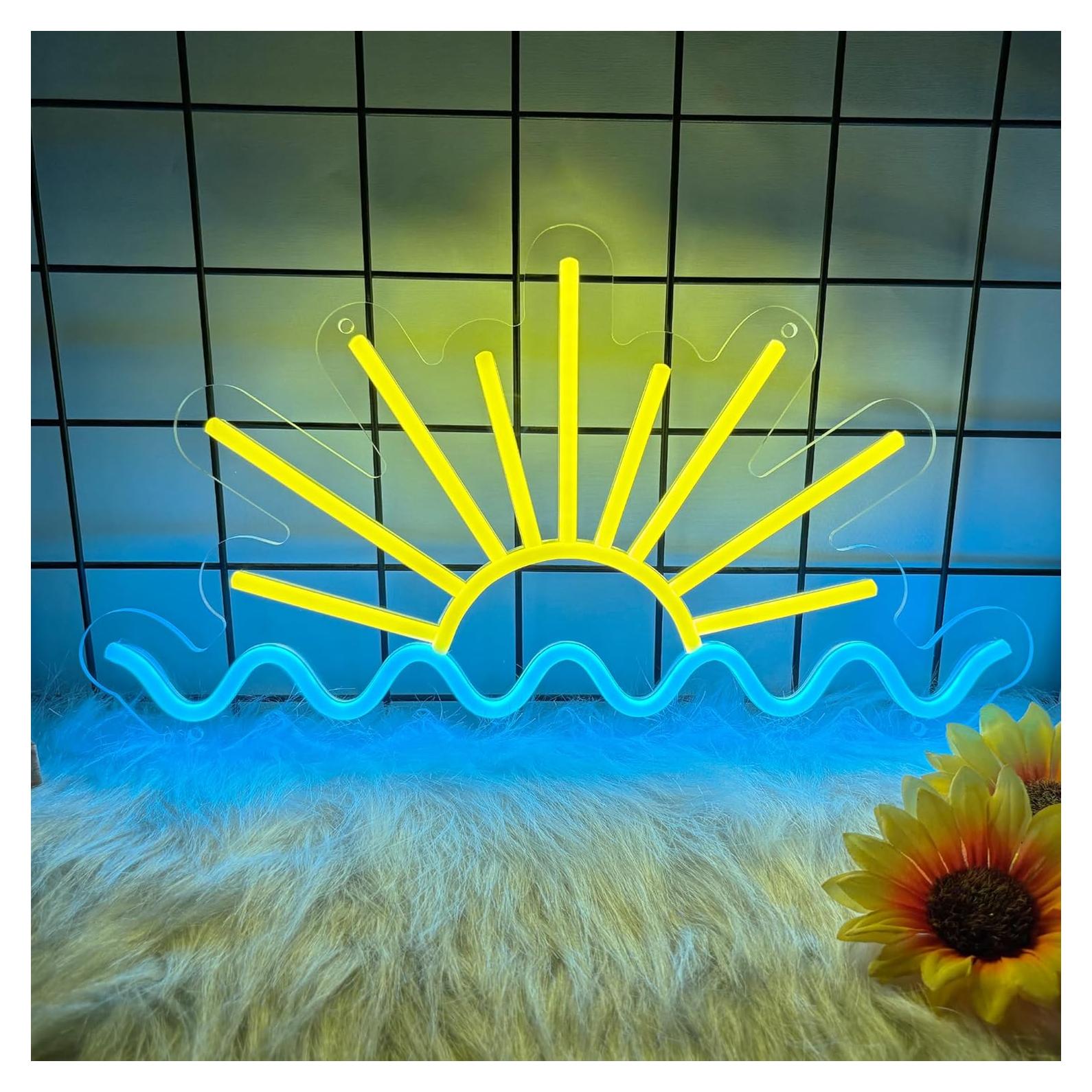 Cartel de Neón LED Moneter Amanecer 32.8x40.9cm Decoración