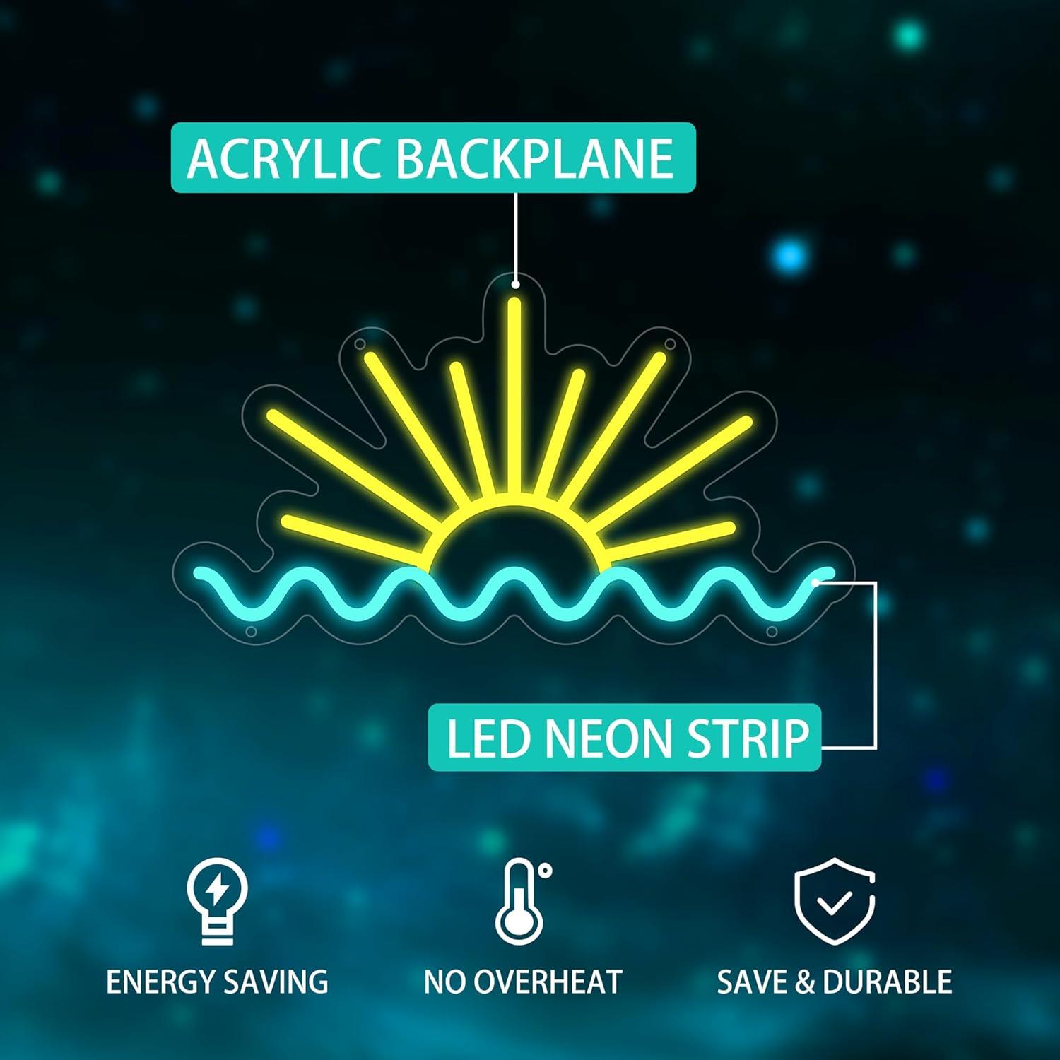 Cartel de Neón LED Moneter Amanecer 32.8x40.9cm Decoración