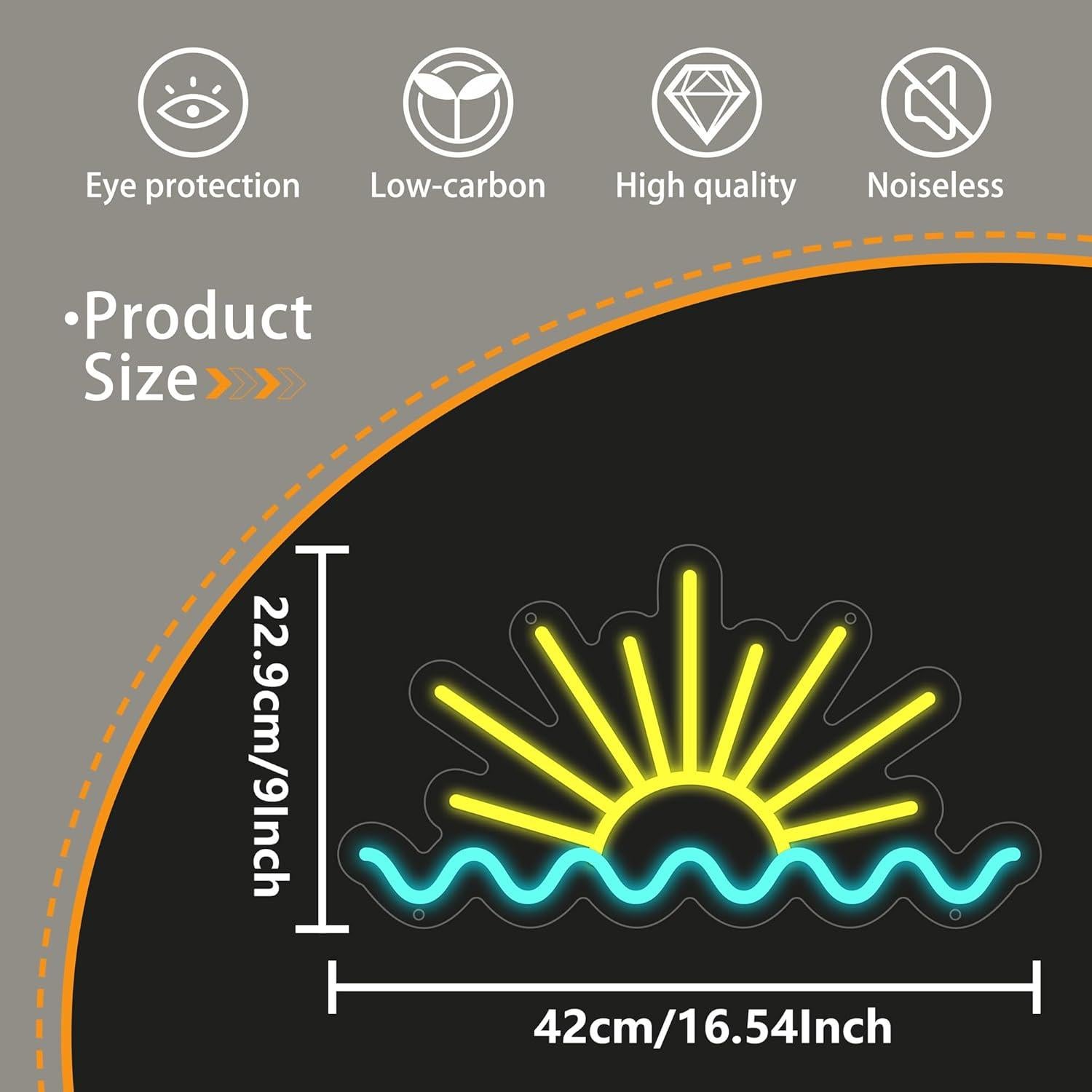 Cartel de Neón LED Moneter Amanecer 32.8x40.9cm Decoración