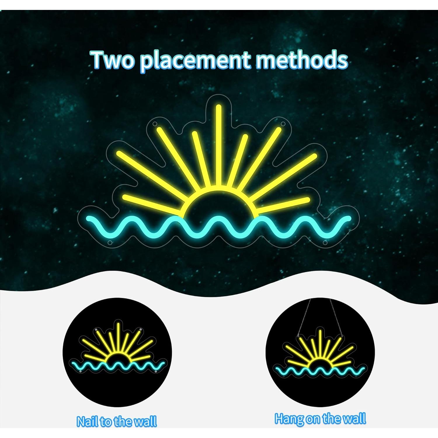 Cartel de Neón LED Moneter Amanecer 32.8x40.9cm Decoración