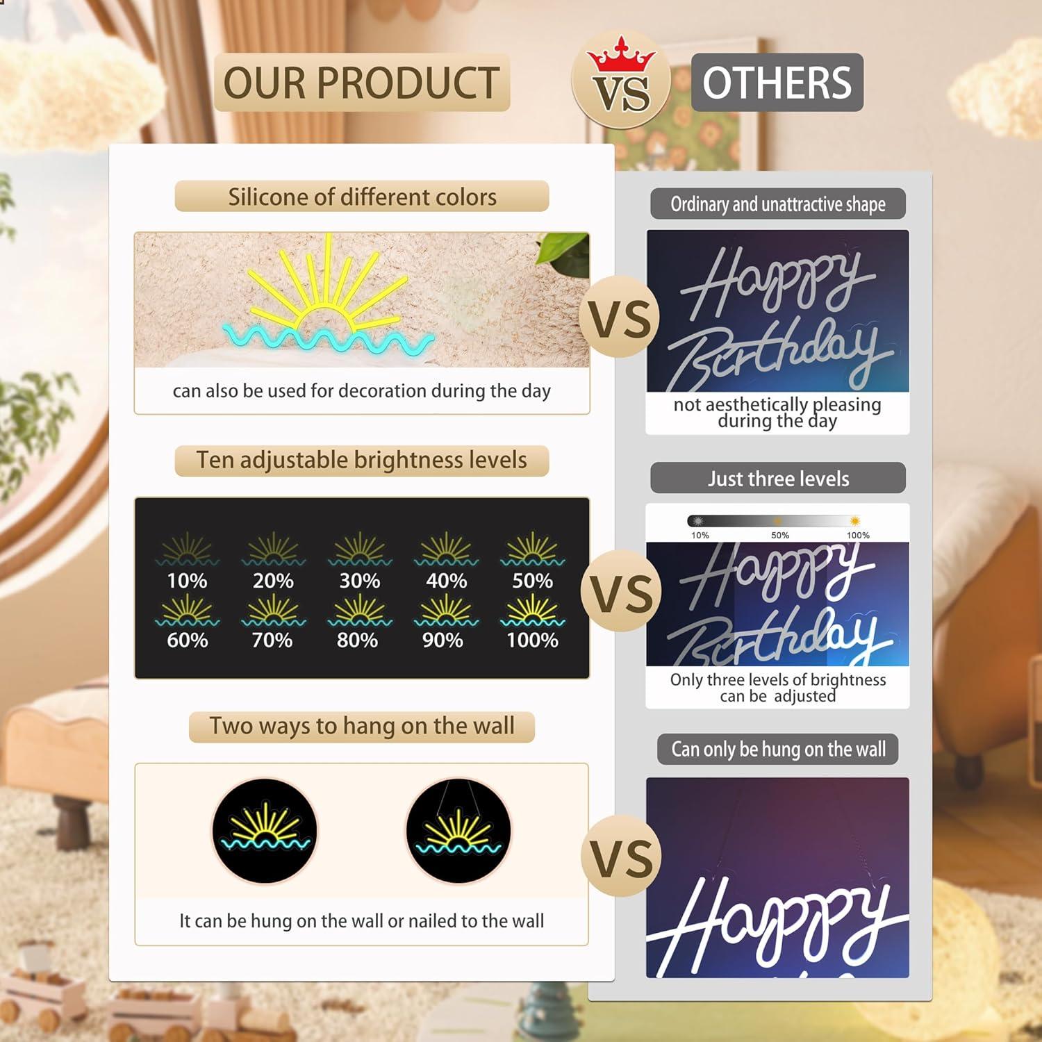 Cartel de Neón LED Moneter Amanecer 32.8x40.9cm Decoración