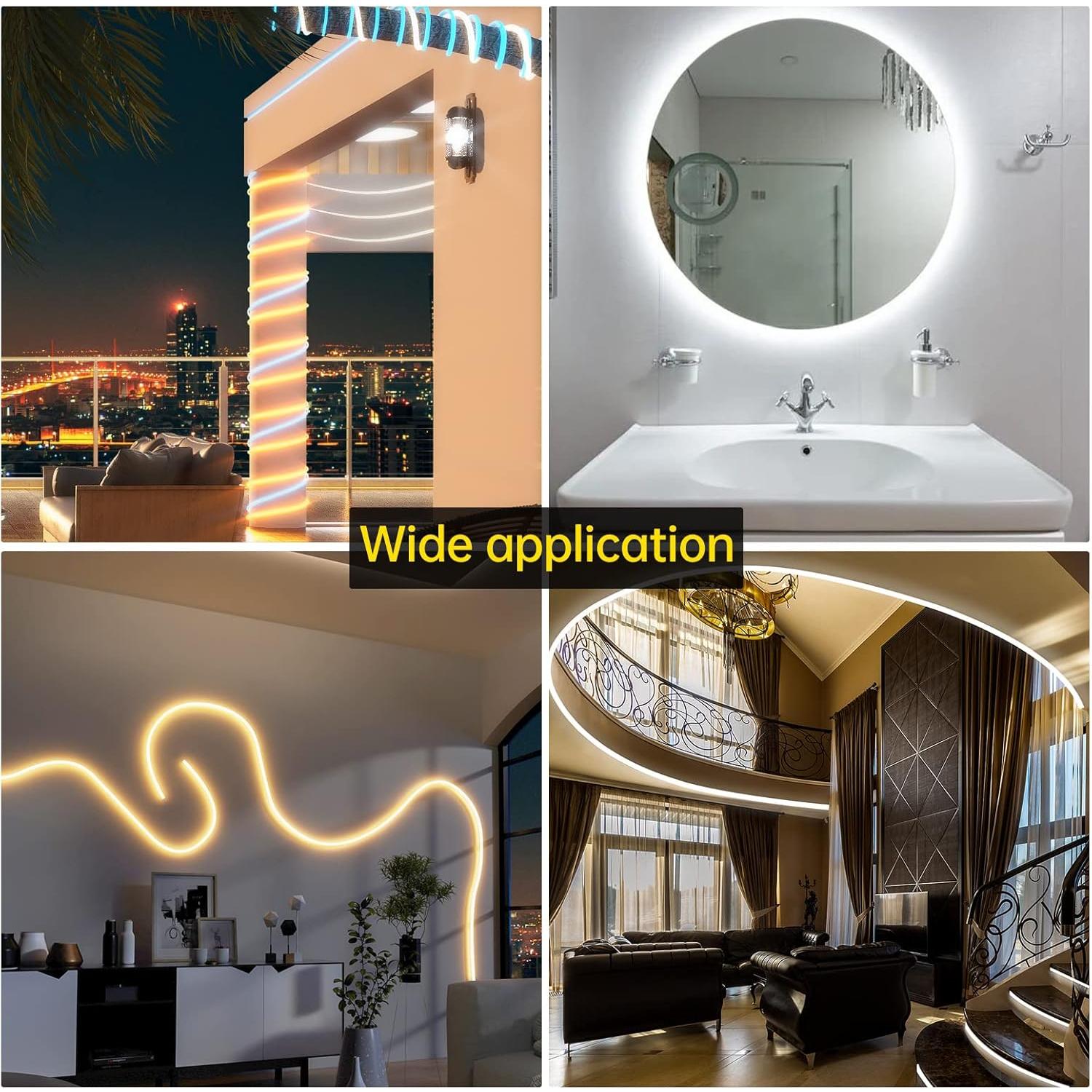 Canal LED de Silicona Muzata 5M IP67 Flexible para Tiras LED