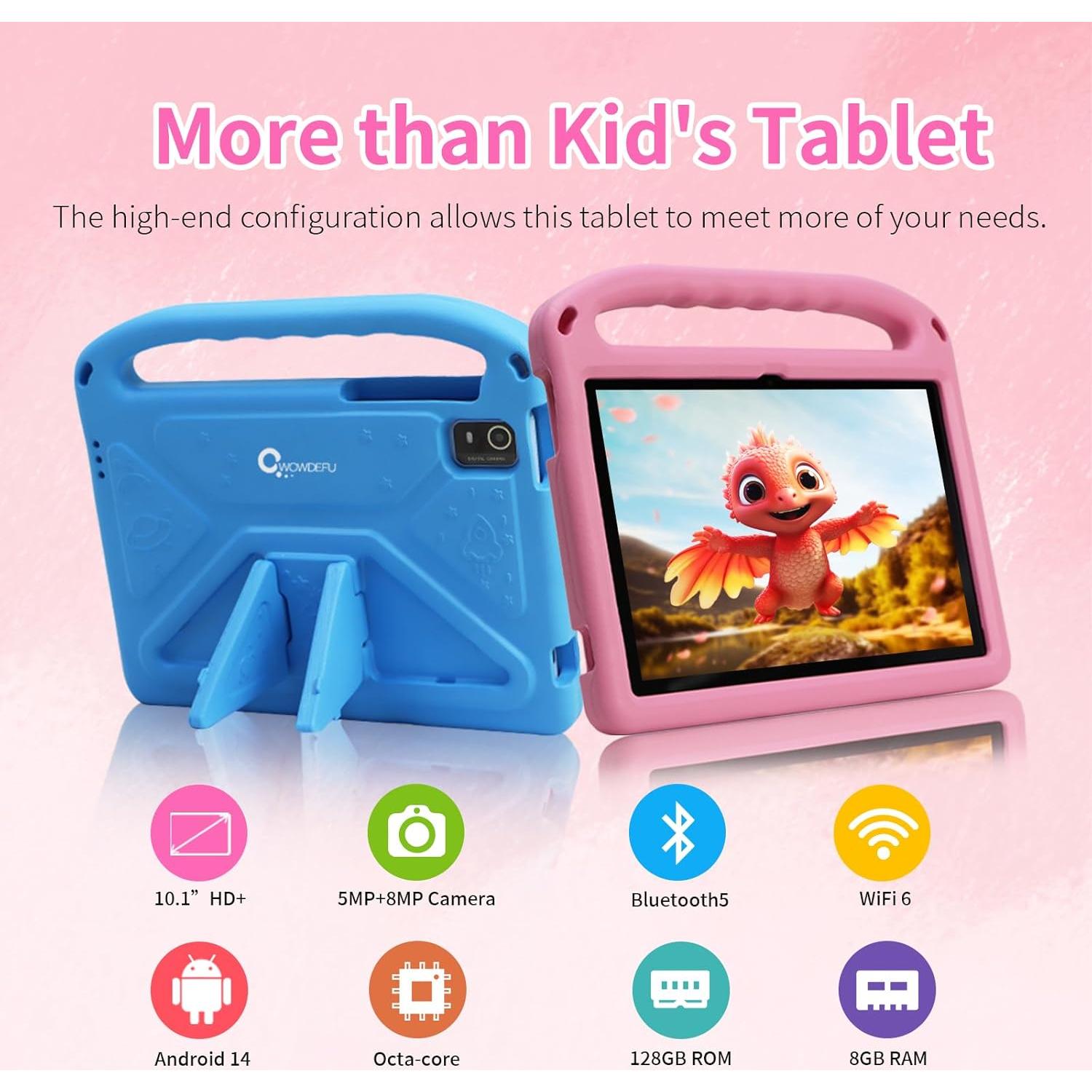 Tableta Cwowdefu 10.1" Android 14 para Niños con Funda