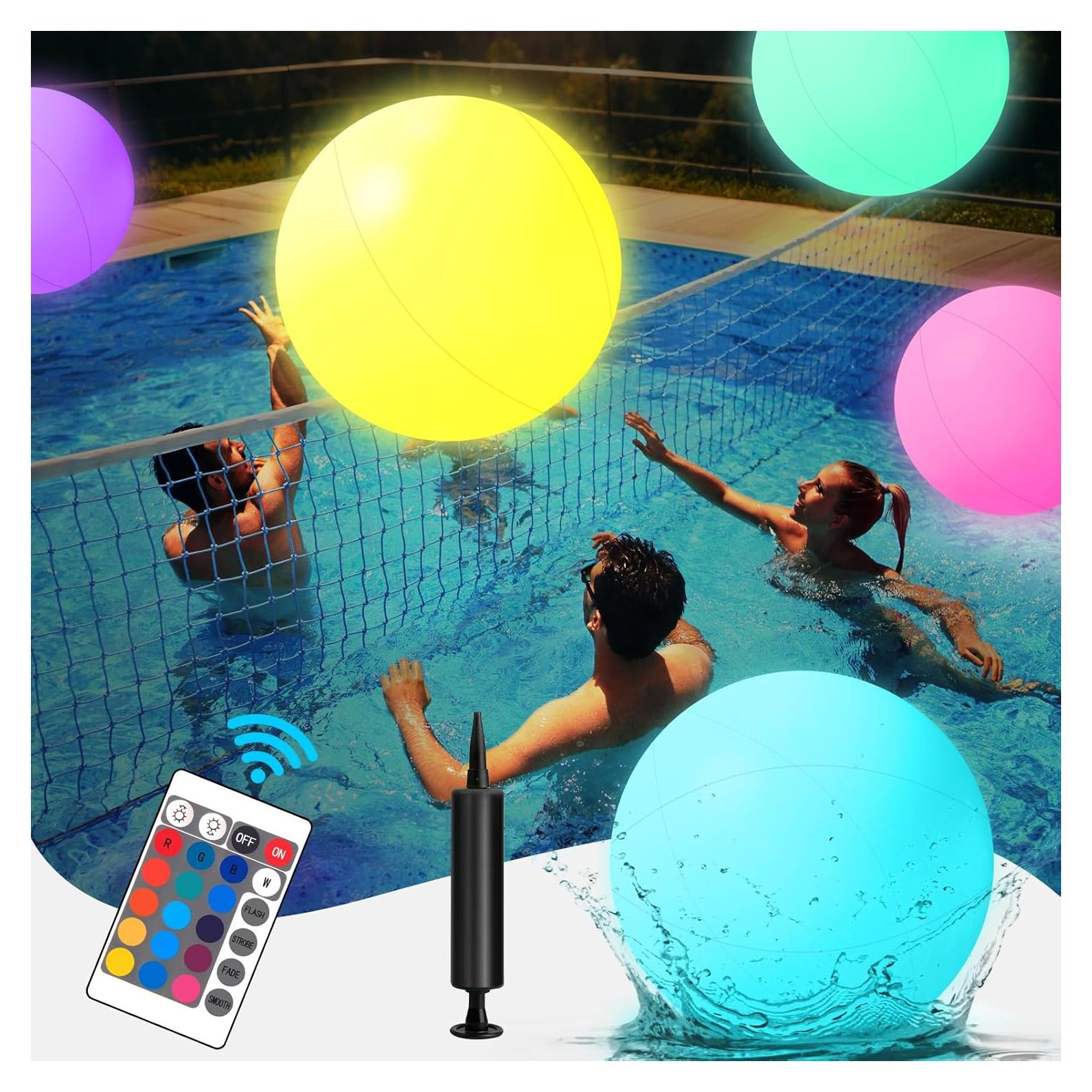 Pelota de Playa LED Inflable Noonchili 30.48 cm con Control Remoto