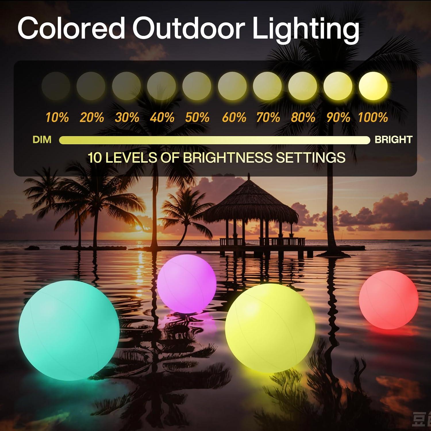 Pelota de Playa LED Inflable Noonchili 30.48 cm con Control Remoto