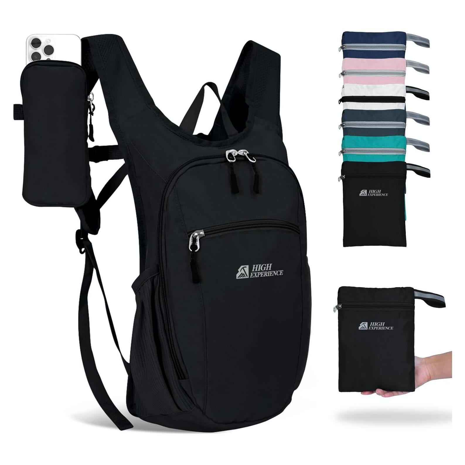 Mochila de Senderismo Plegable 10L High Experience Negra