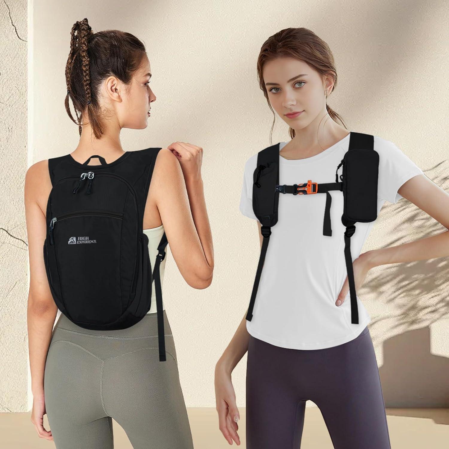 Mochila de Senderismo Plegable 10L High Experience Negra