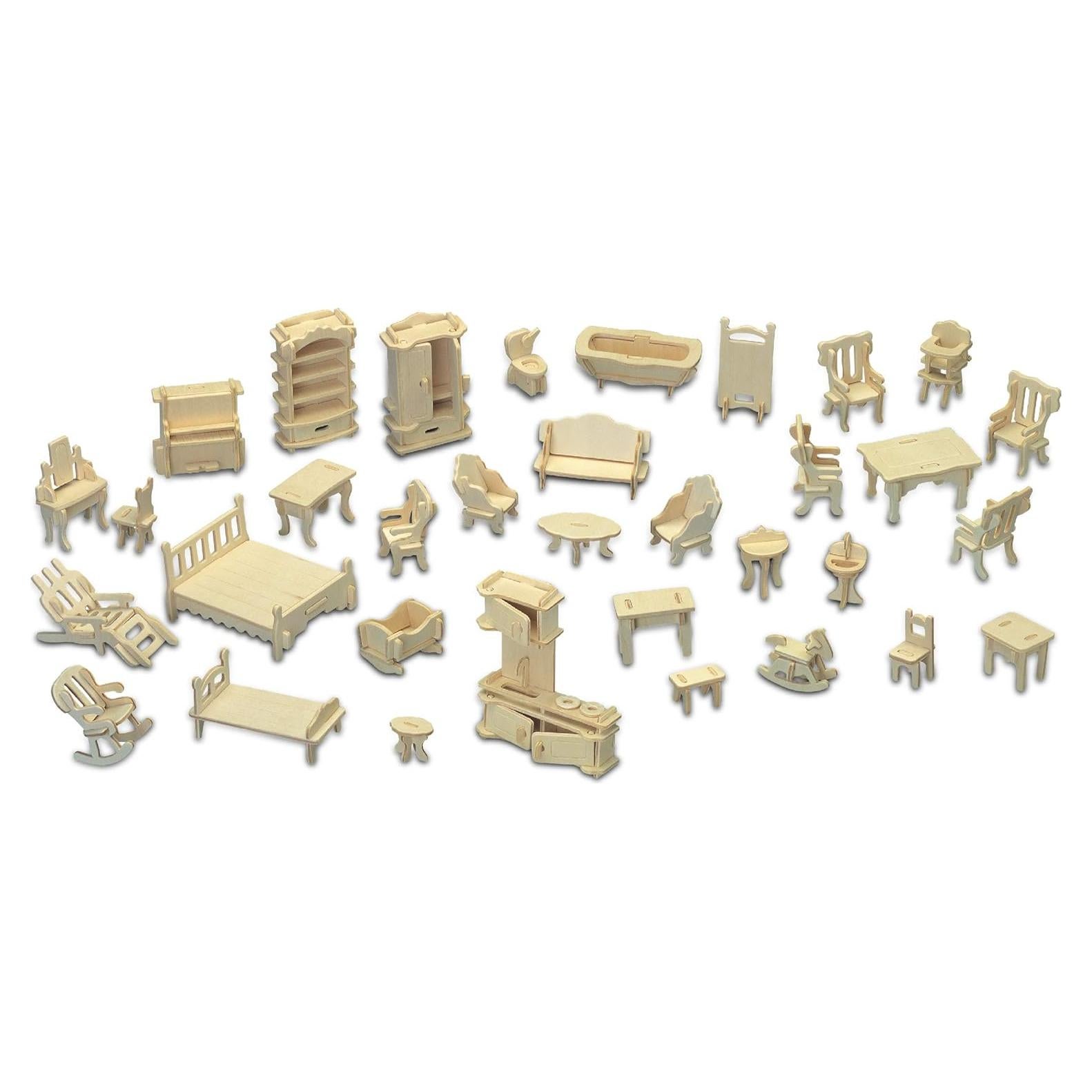 Juego de Muebles Casa de Muñecas 3D Puzzled 185 Piezas