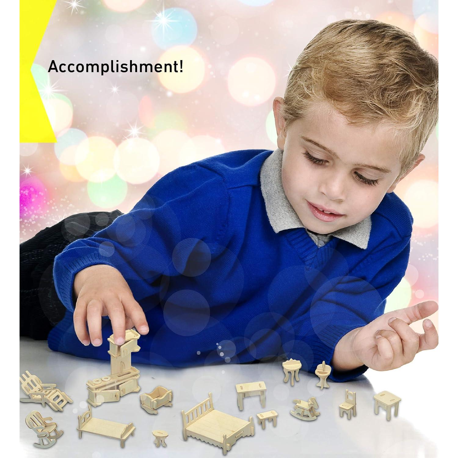 Juego de Muebles Casa de Muñecas 3D Puzzled 185 Piezas