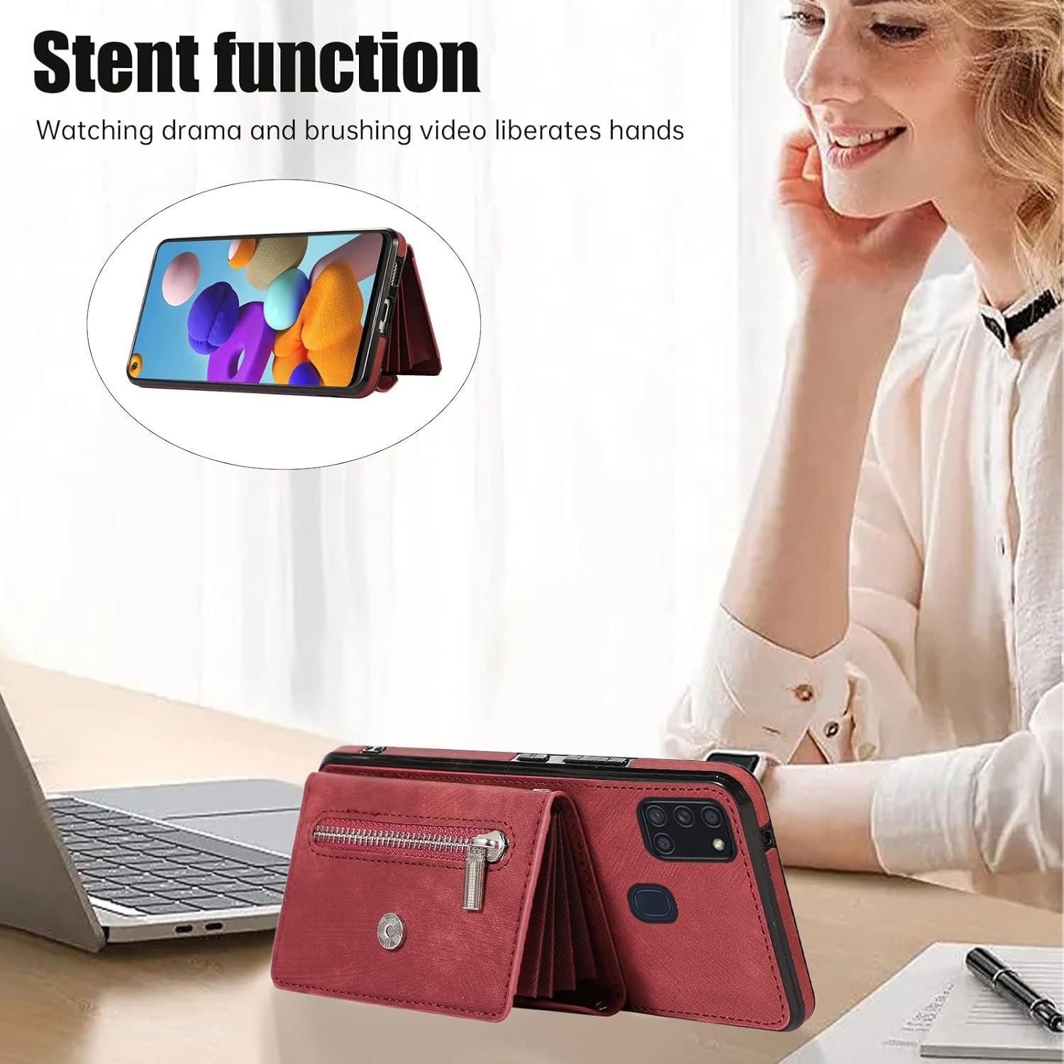 Funda Asuwish para Samsung Galaxy A21S con correa y soporte