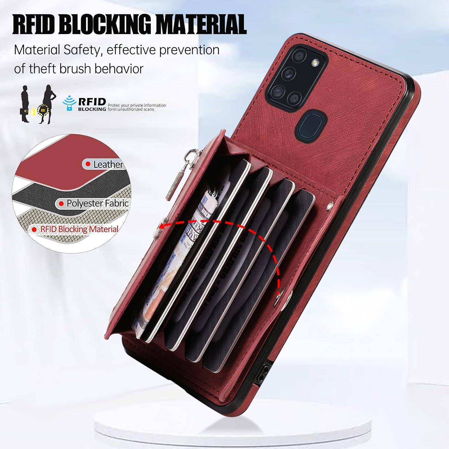 Funda Asuwish para Samsung Galaxy A21S con correa y soporte