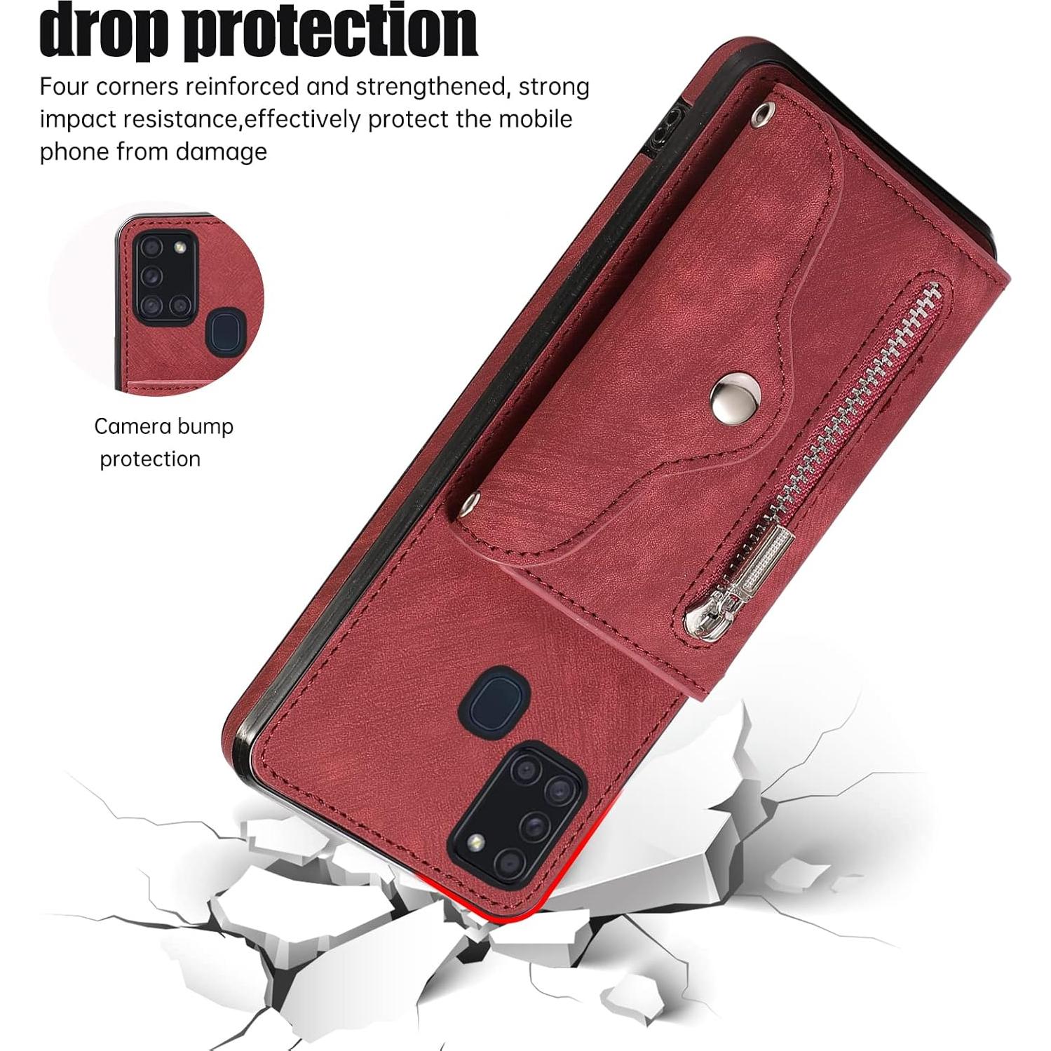 Funda Asuwish para Samsung Galaxy A21S con correa y soporte