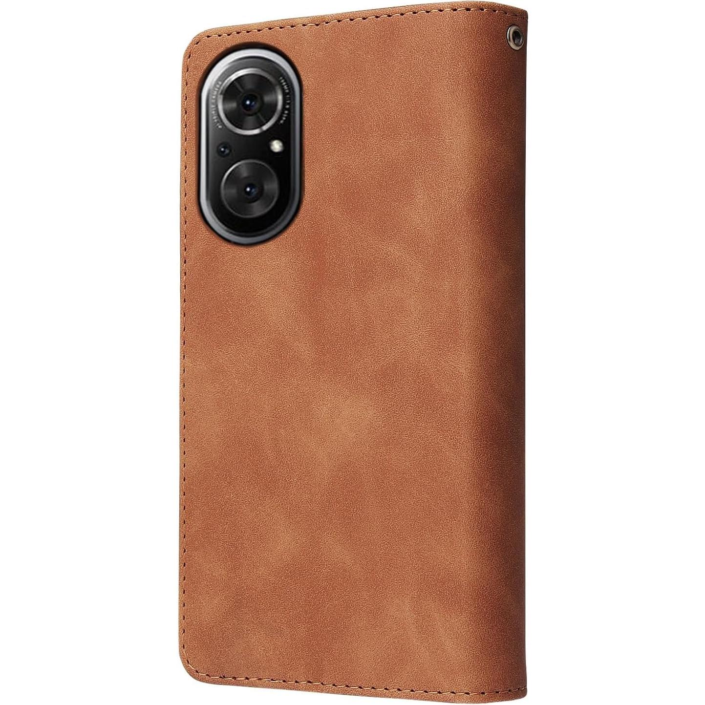 Funda de Cartera Asuwish para Huawei Nova 9 SE - Marrón