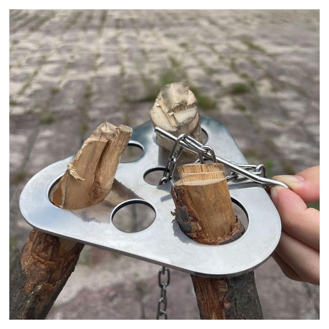 Tablero de trípode ZANOLY para camping, acero inoxidable, 12.8 cm