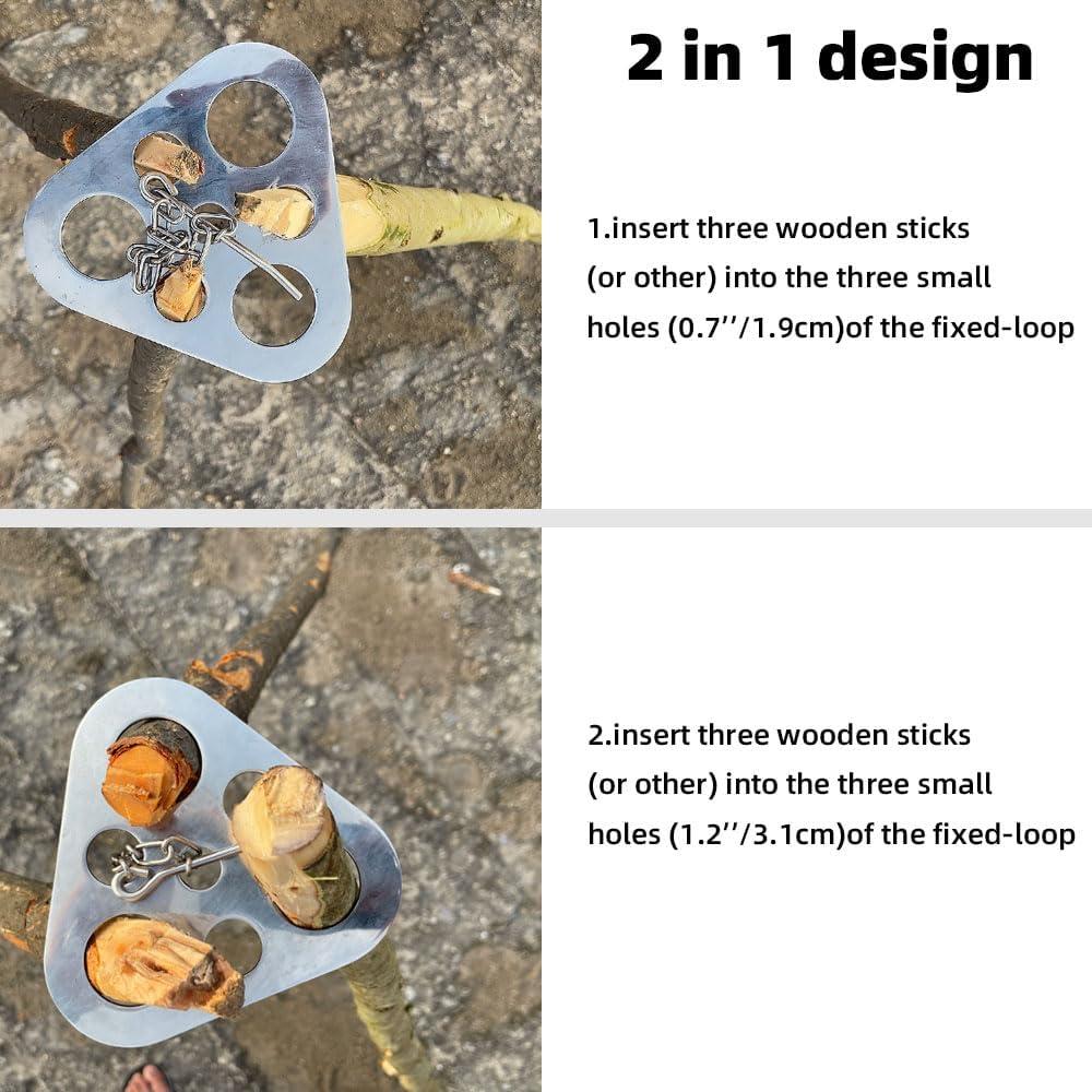 Tablero de trípode ZANOLY para camping, acero inoxidable, 12.8 cm