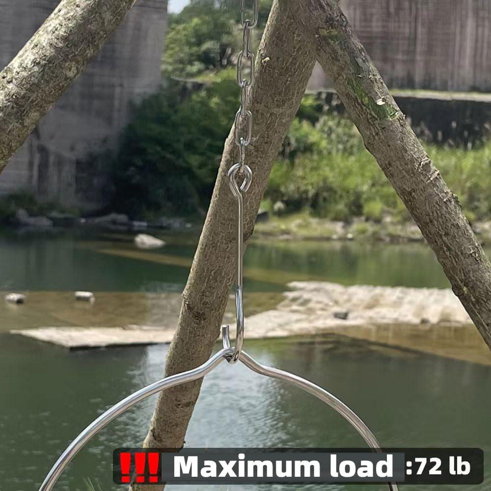 Tablero de trípode ZANOLY para camping, acero inoxidable, 12.8 cm