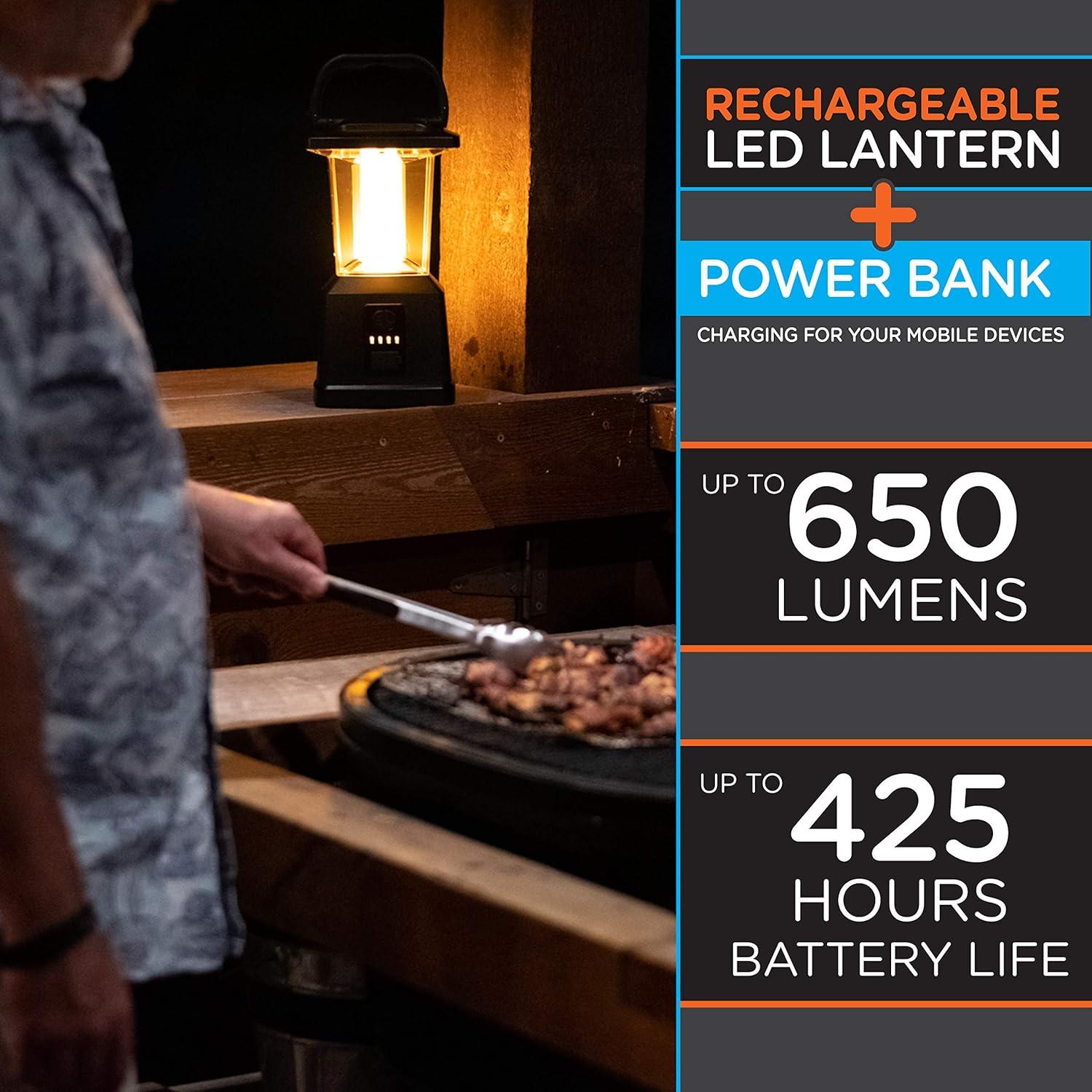 Linterna LED Enbrighten Recargable 650 Lúmenes Rojo 28 cm