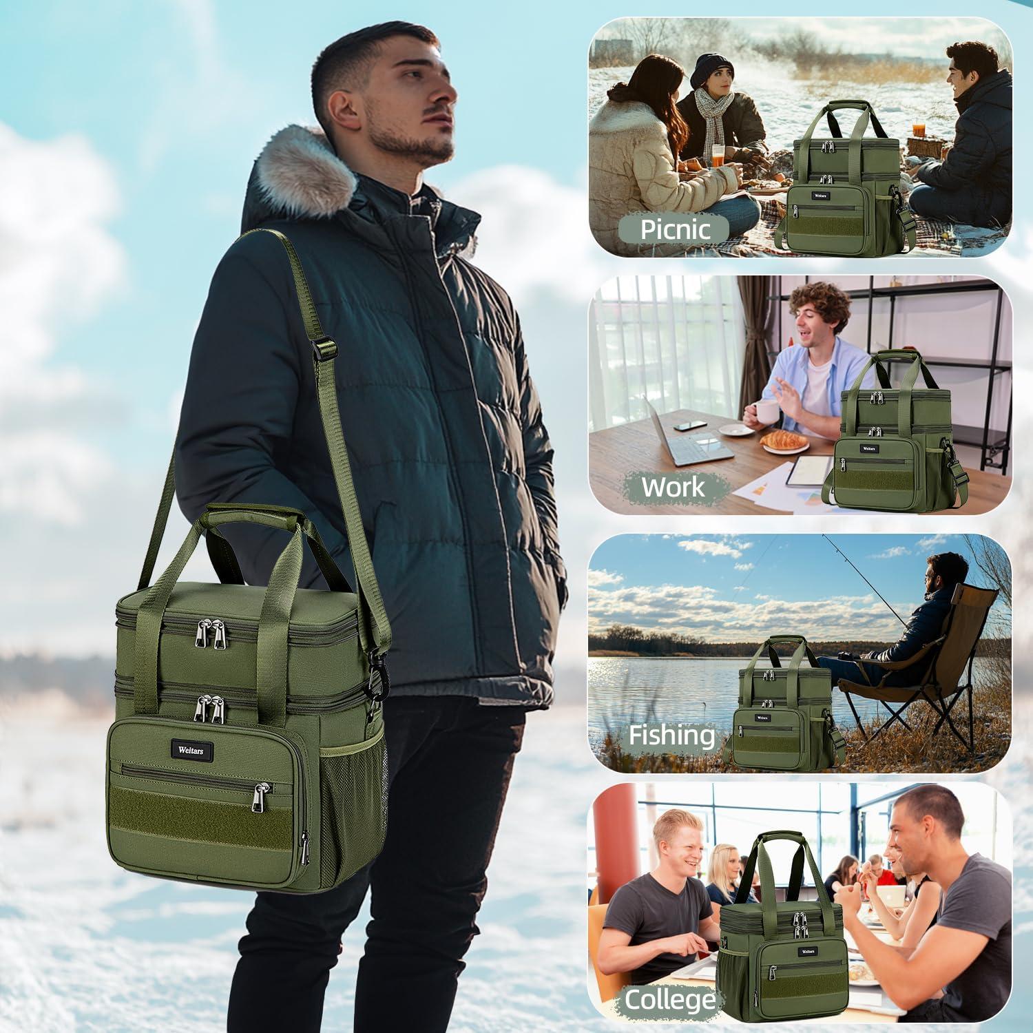 Caja de Almuerzo Aislada Weitars 16L Verde Militar Táctica