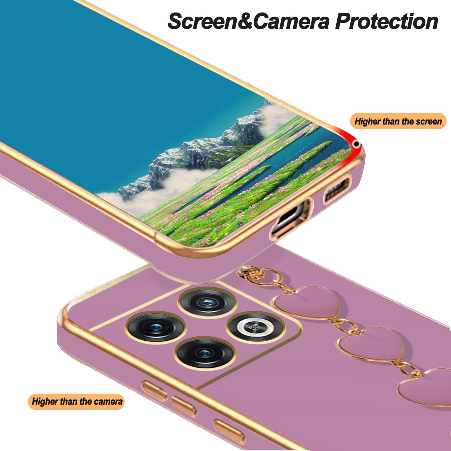 Funda de Silicona TPU OnePlus 10T con Cadena Corazón Rosa