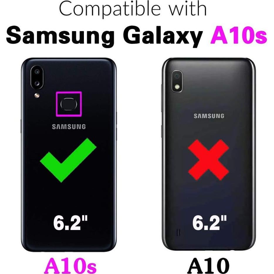 Funda de cuero rosa para Samsung Galaxy A10s con soporte