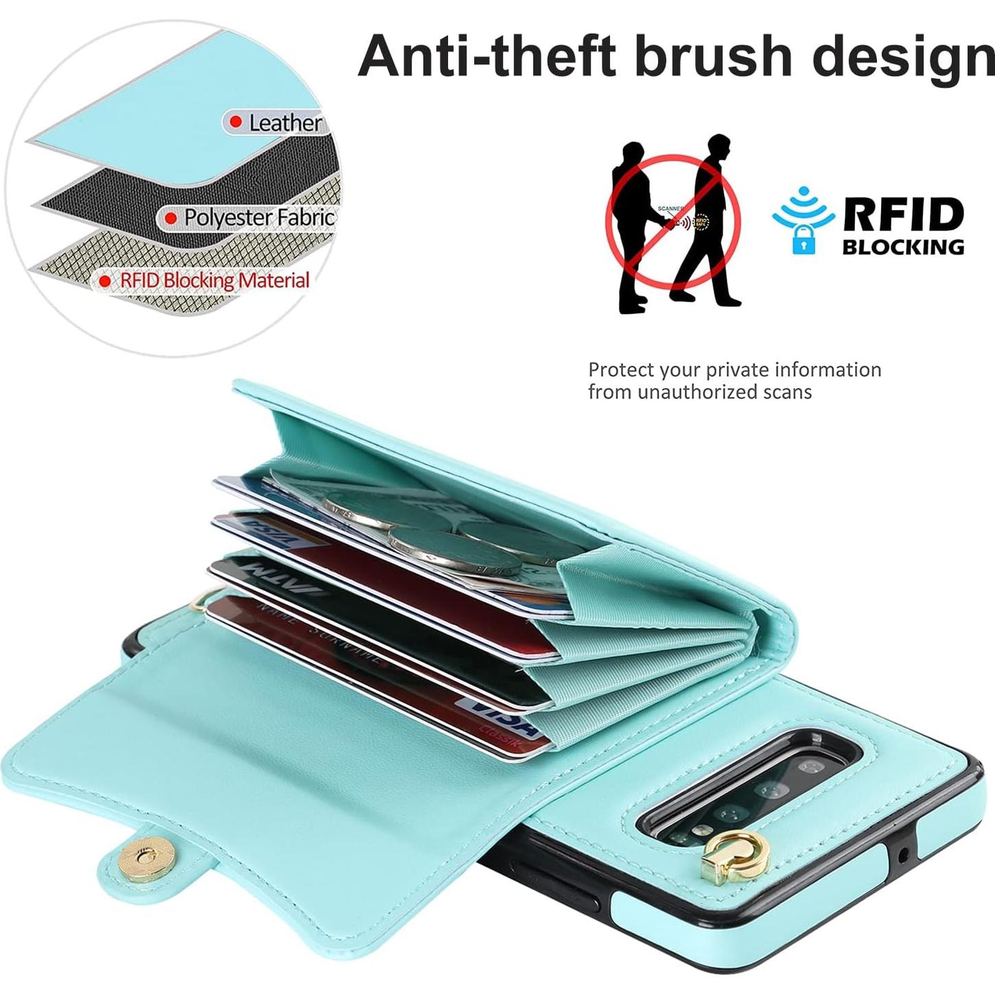 Funda Asuwish para Samsung Galaxy S10 Plus con bloqueo RFID