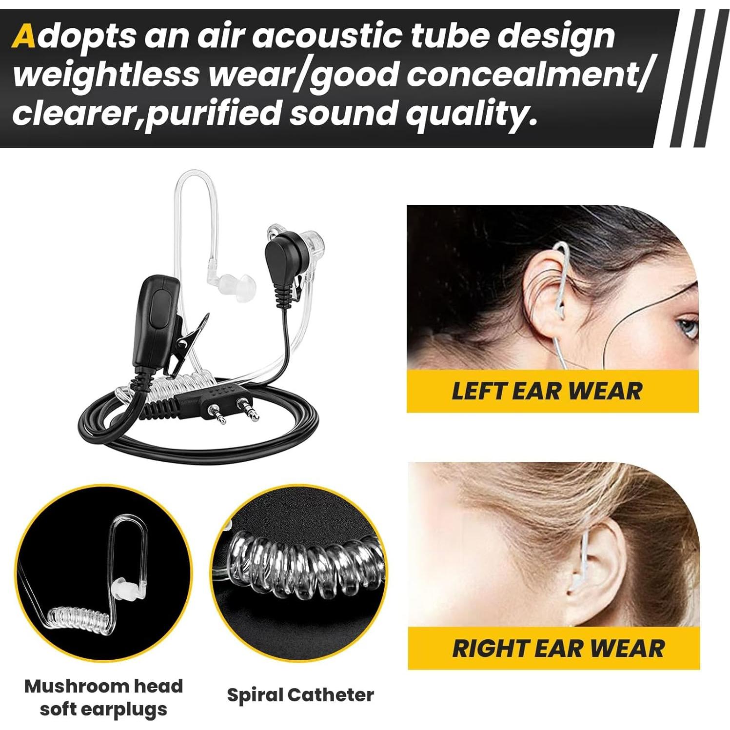 Paquete de 2 Auriculares Walkie Talkie VistaRise Tipo K