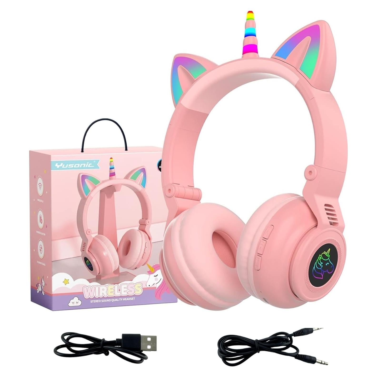 Auriculares Inalámbricos Yusonic Unicornio Rosa 220g Bluetooth 5.0