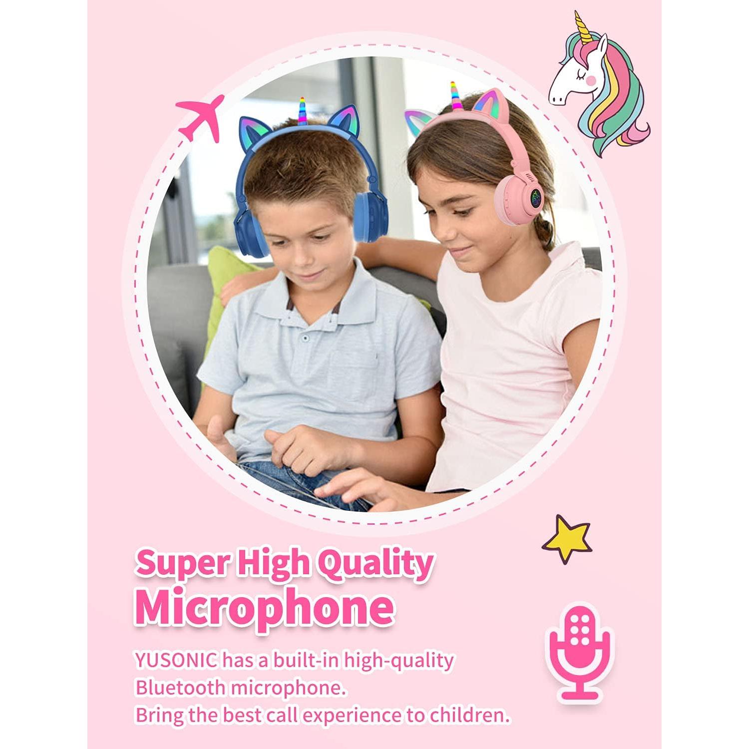 Auriculares Inalámbricos Yusonic Unicornio Rosa 220g Bluetooth 5.0