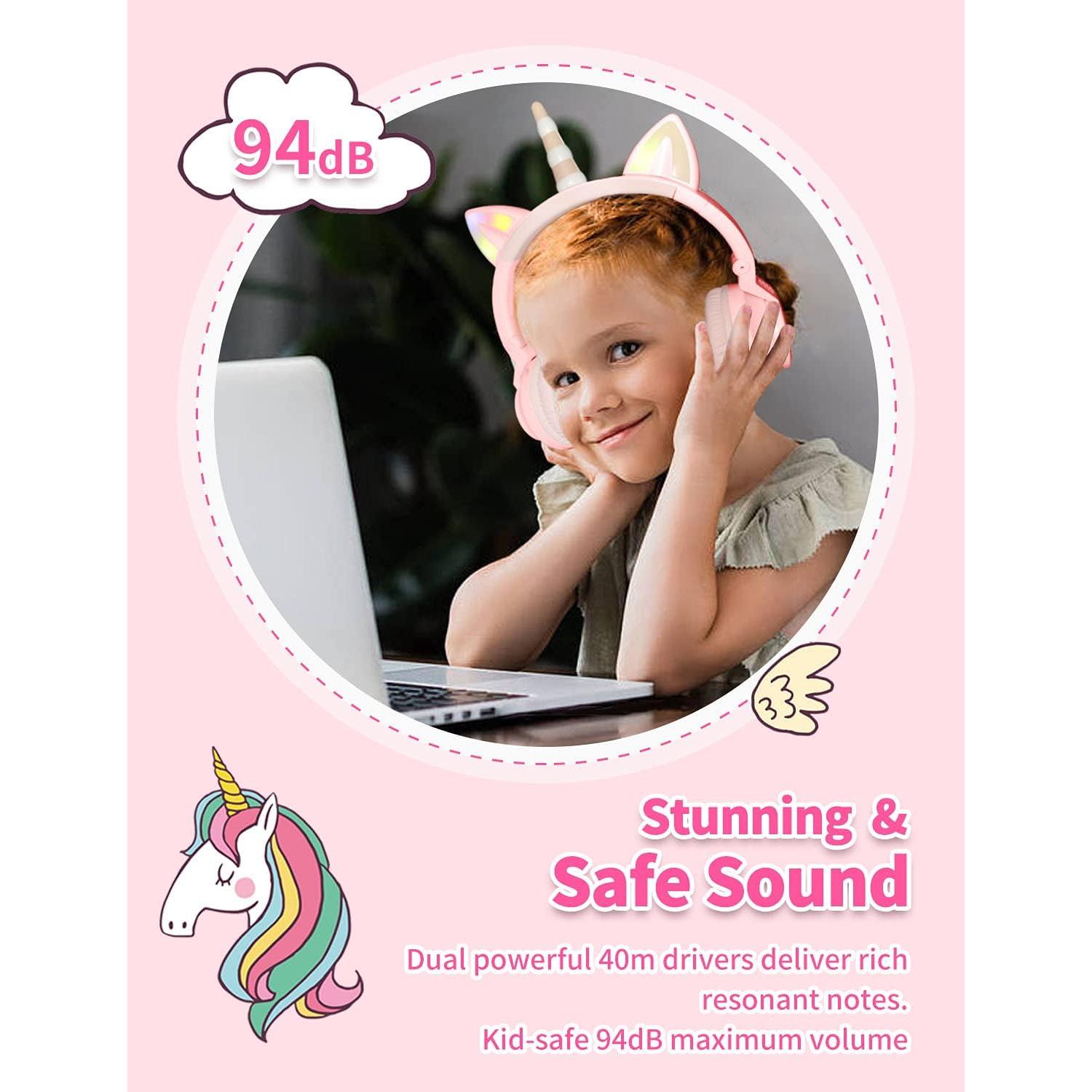 Auriculares Inalámbricos Yusonic Unicornio Rosa 220g Bluetooth 5.0