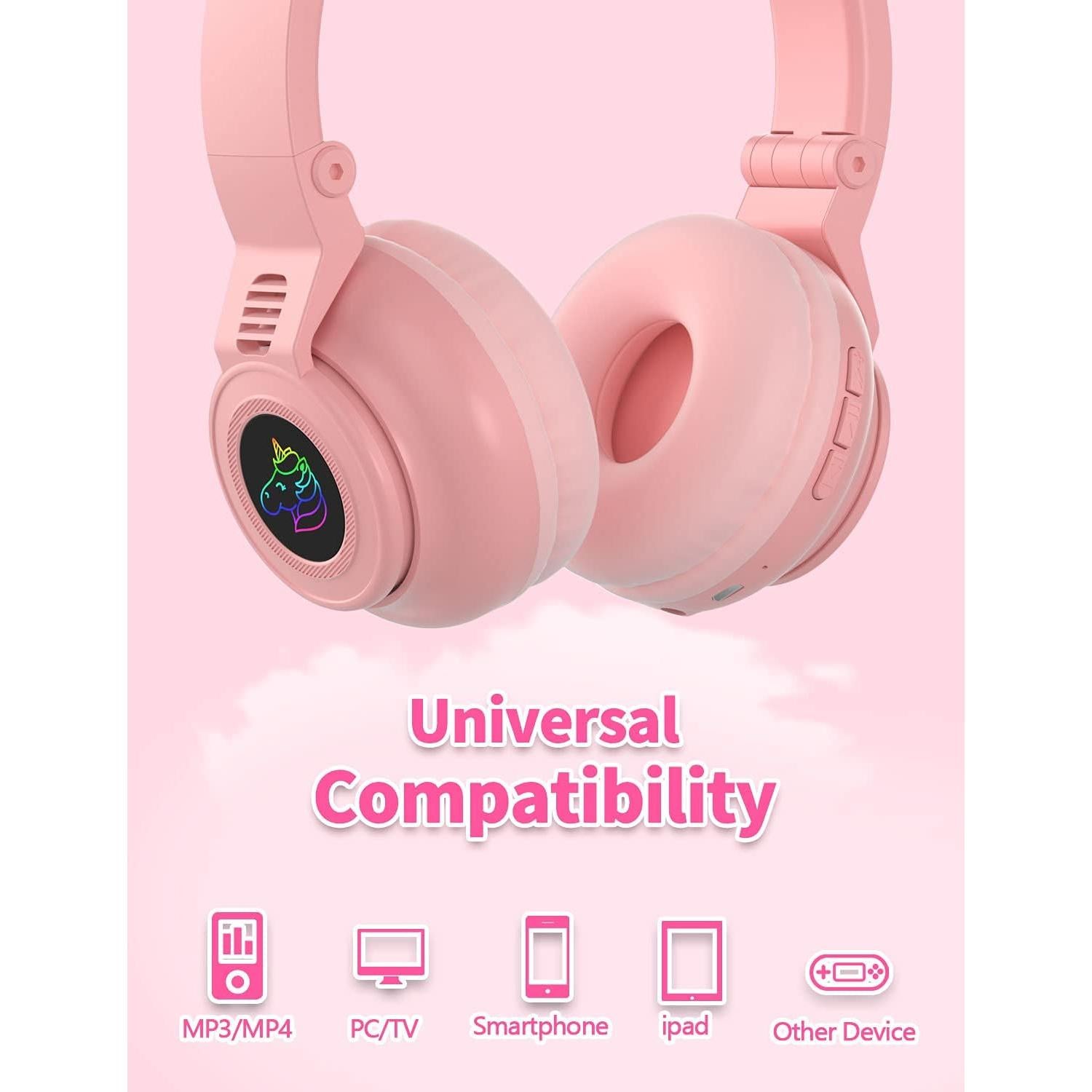 Auriculares Inalámbricos Yusonic Unicornio Rosa 220g Bluetooth 5.0